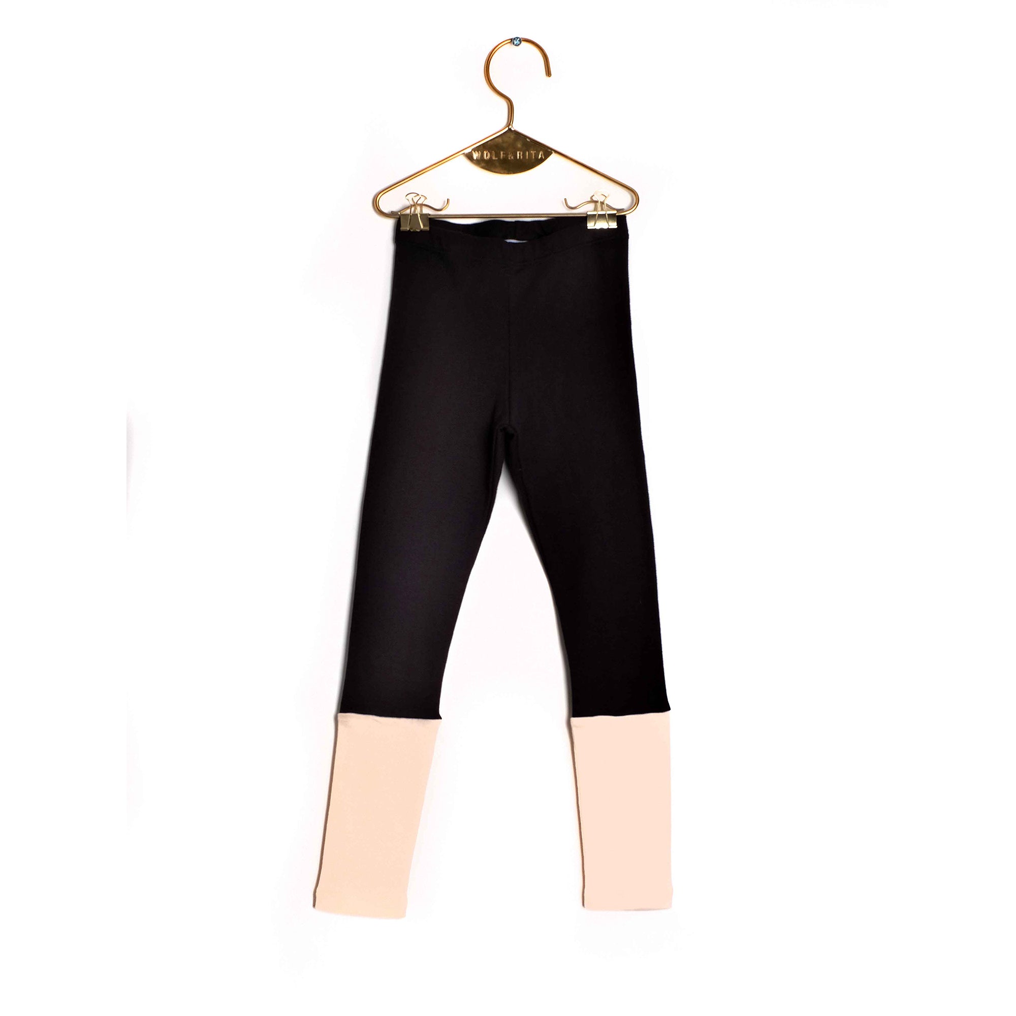 Girls Black & White Cotton Laggings