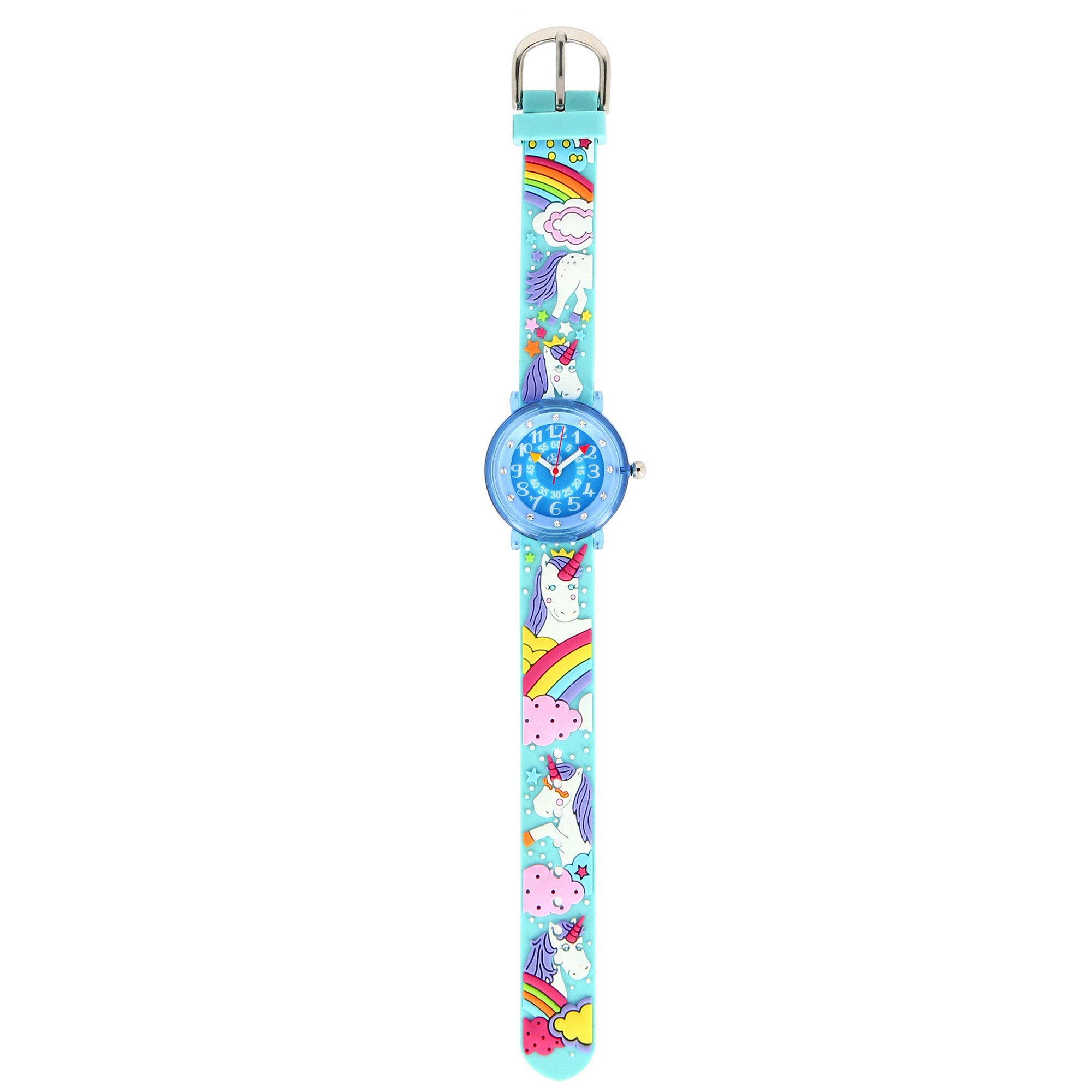 Girls Blue Unicorn Watch（6-9Y）