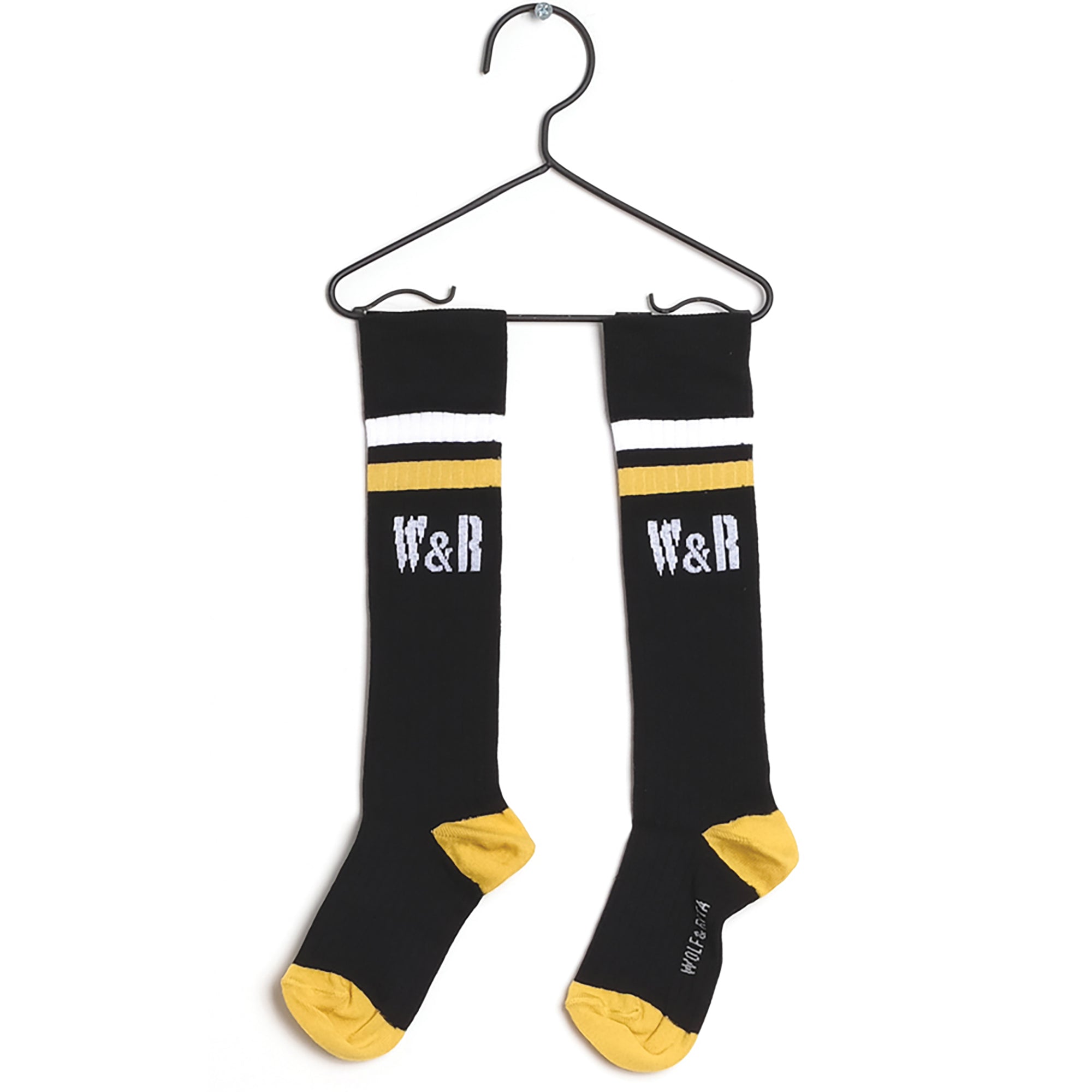 Girls Black Cotton Long Socks
