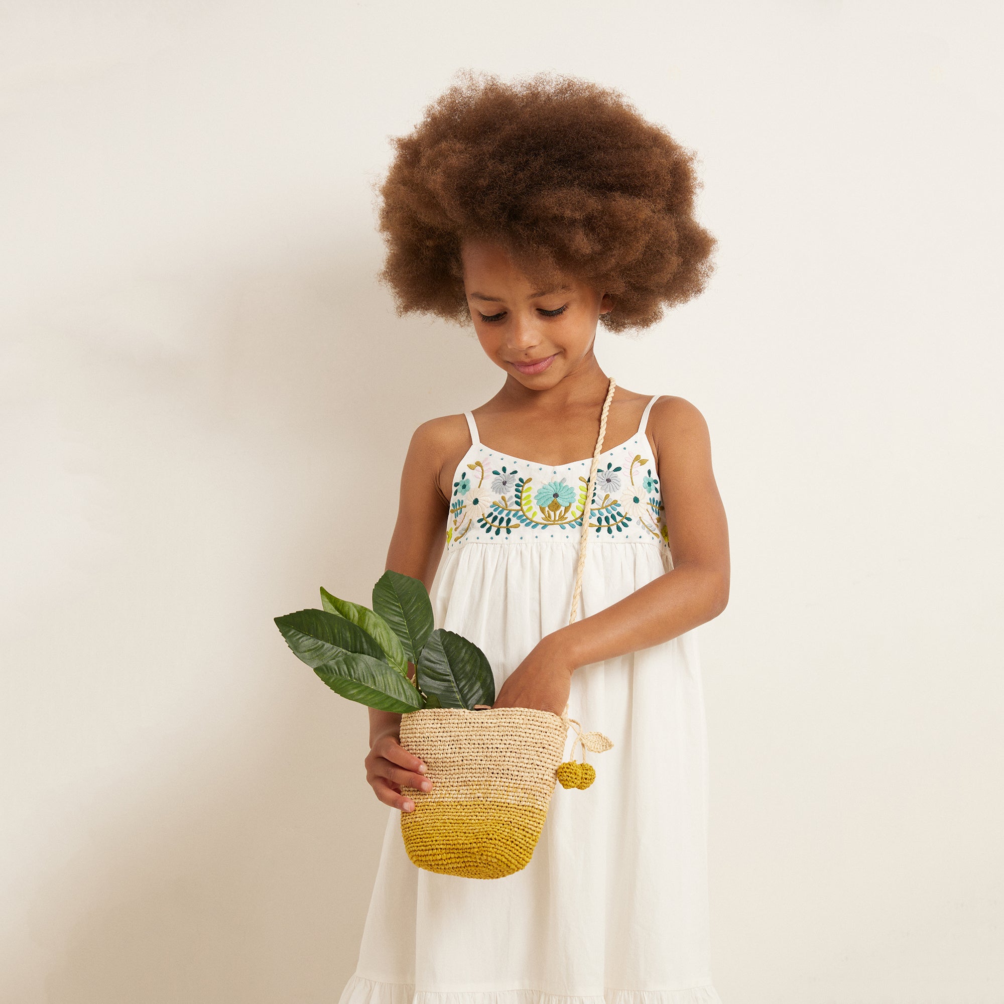 Girls White Embroidered Cotton Dress
