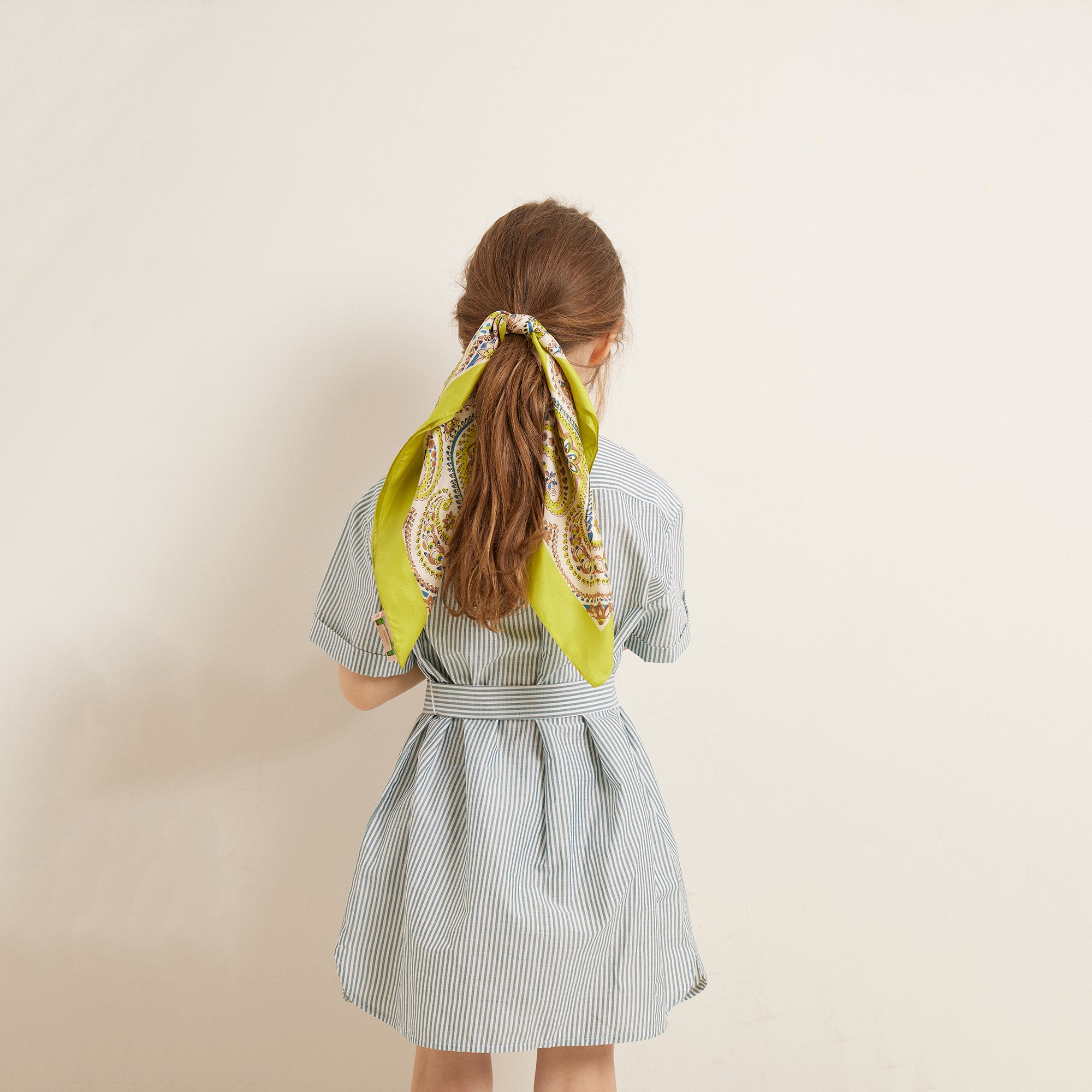 Girls Blue Stripes Cotton Dress