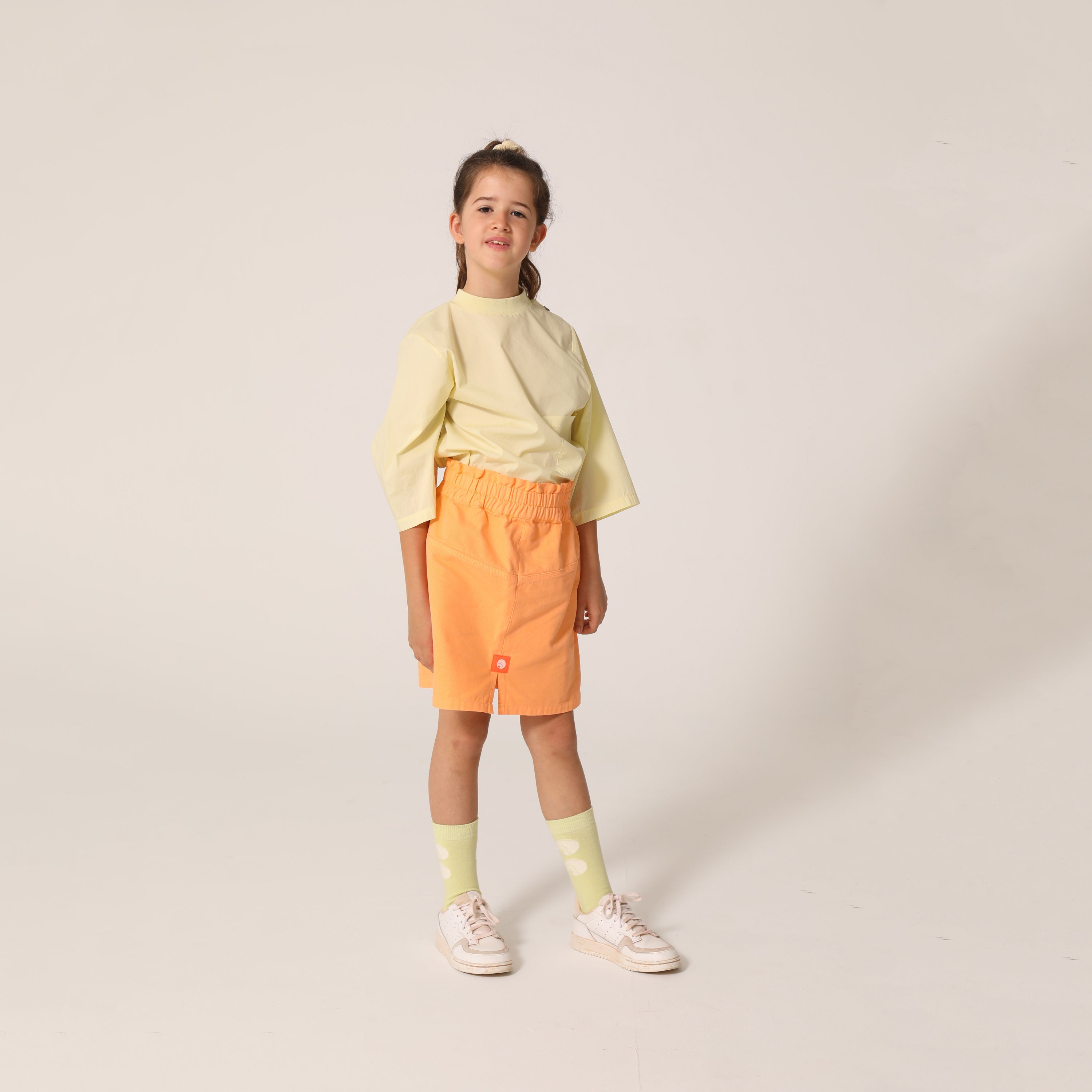 Girls Orange Yellow Cotton Skirt