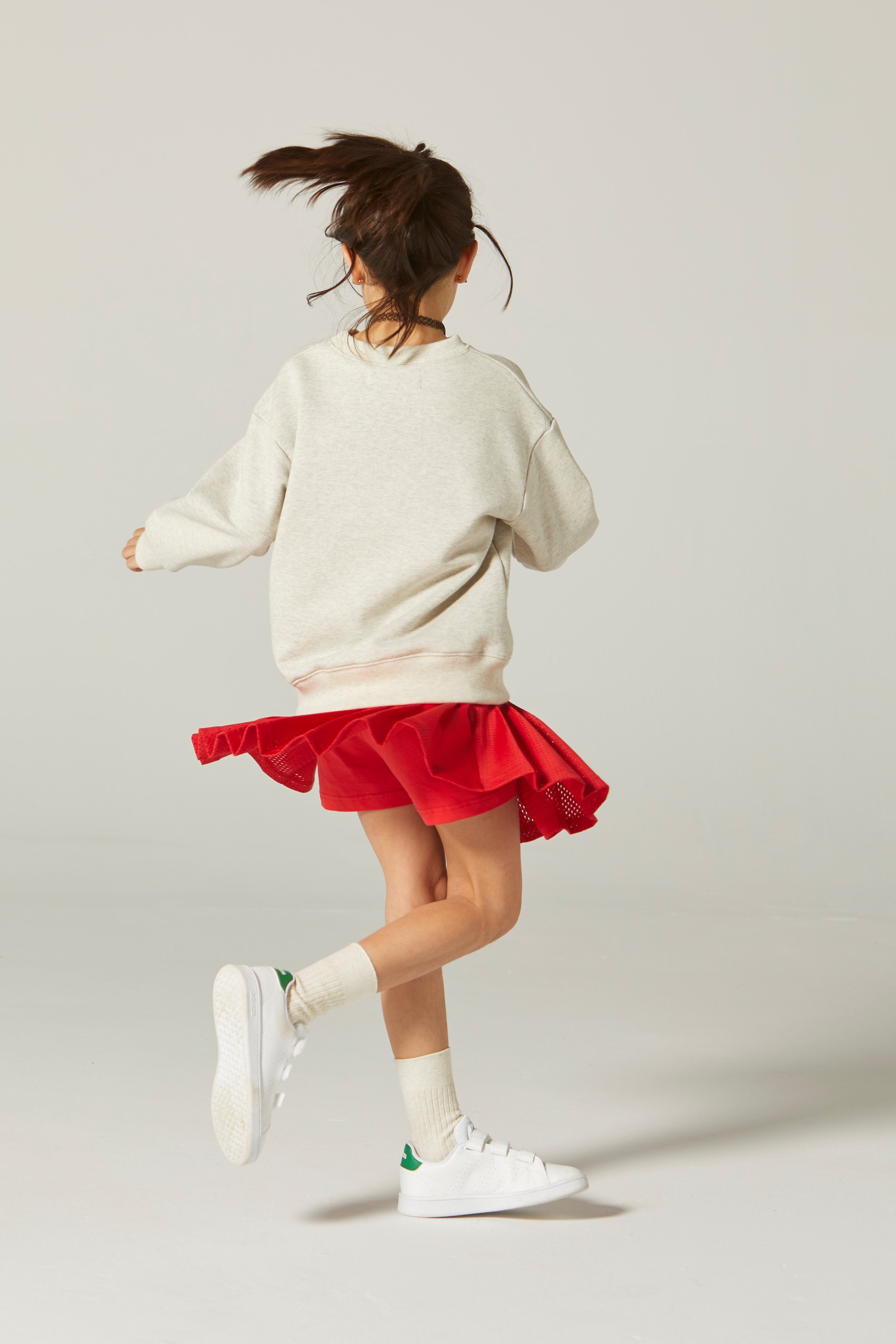 Girls Red Mesh Logo Skirt