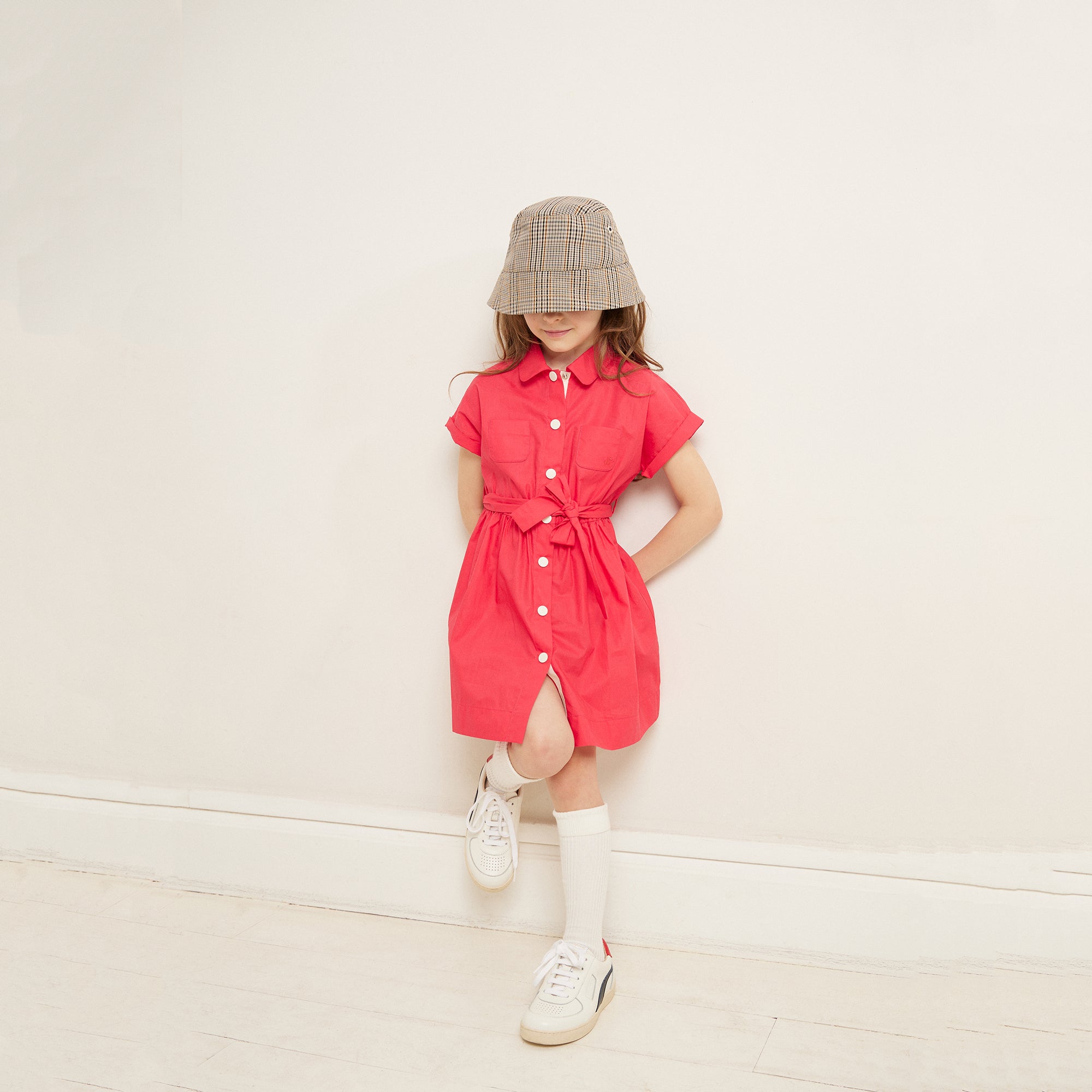 Girls Red Cotton Dress