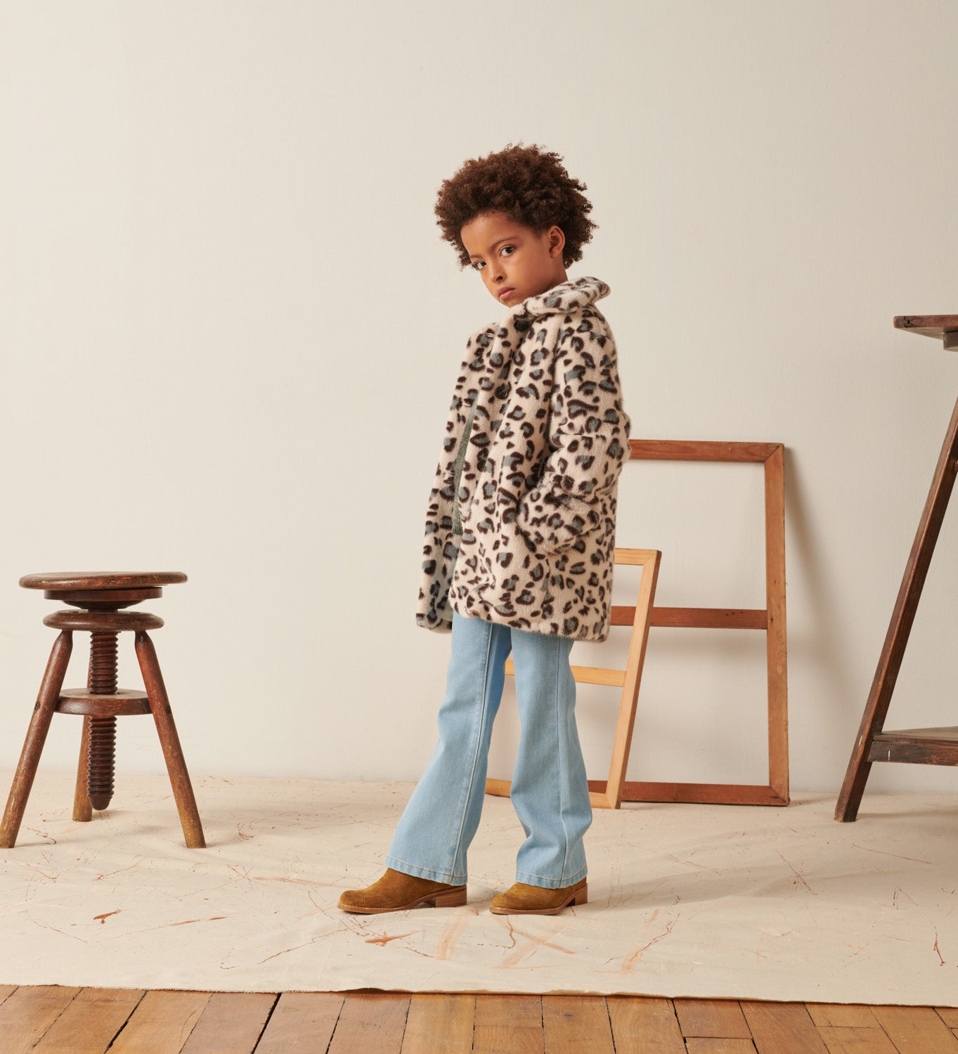 Girls Leopard Print Coat