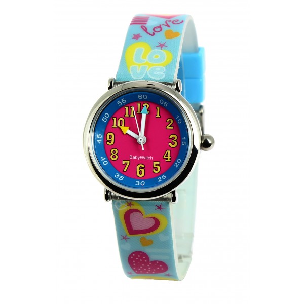 Girls Light Blue Love Watch（4-7Y）