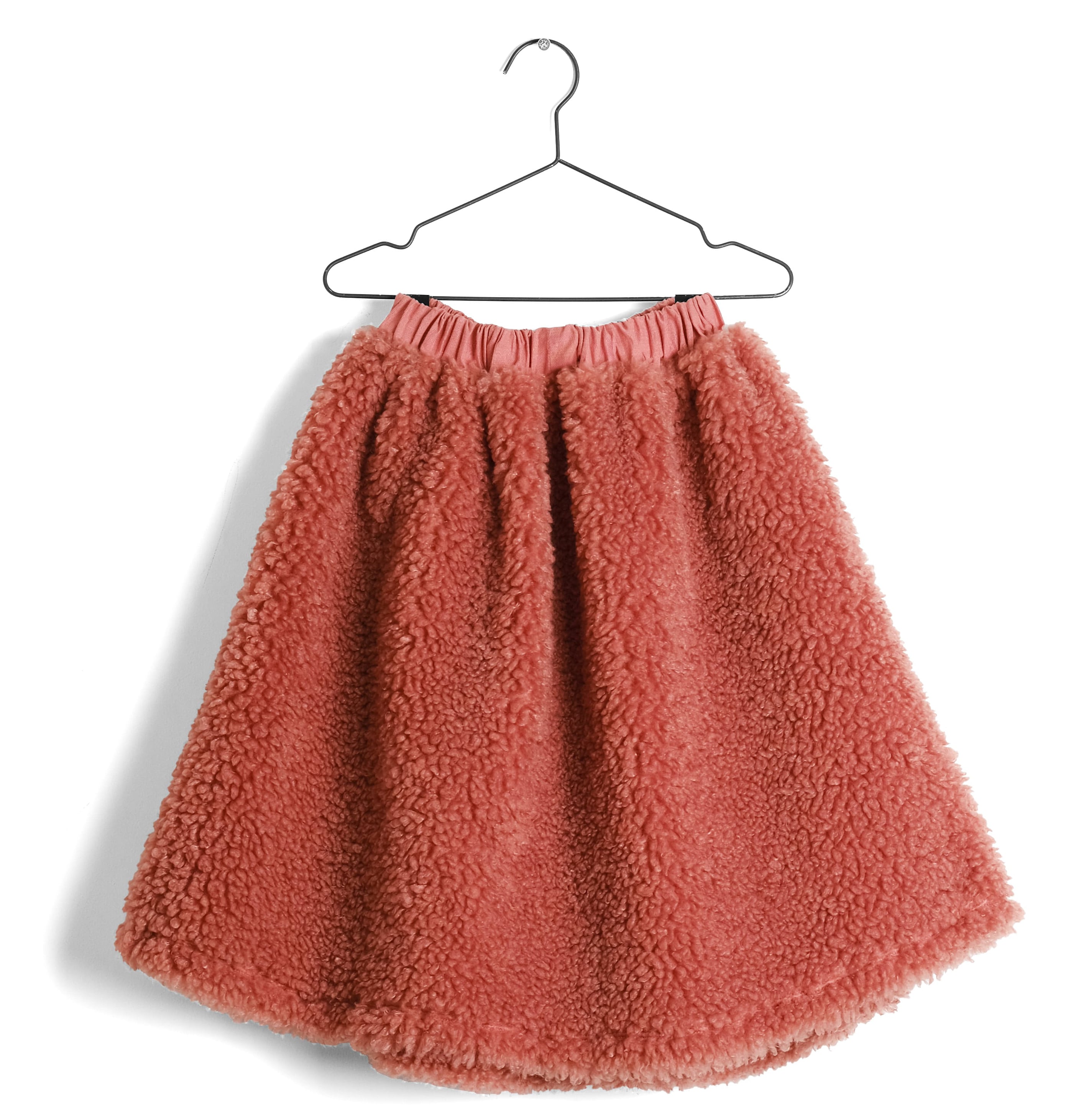 Girls Orange Faux Fur Mid Length Skirt