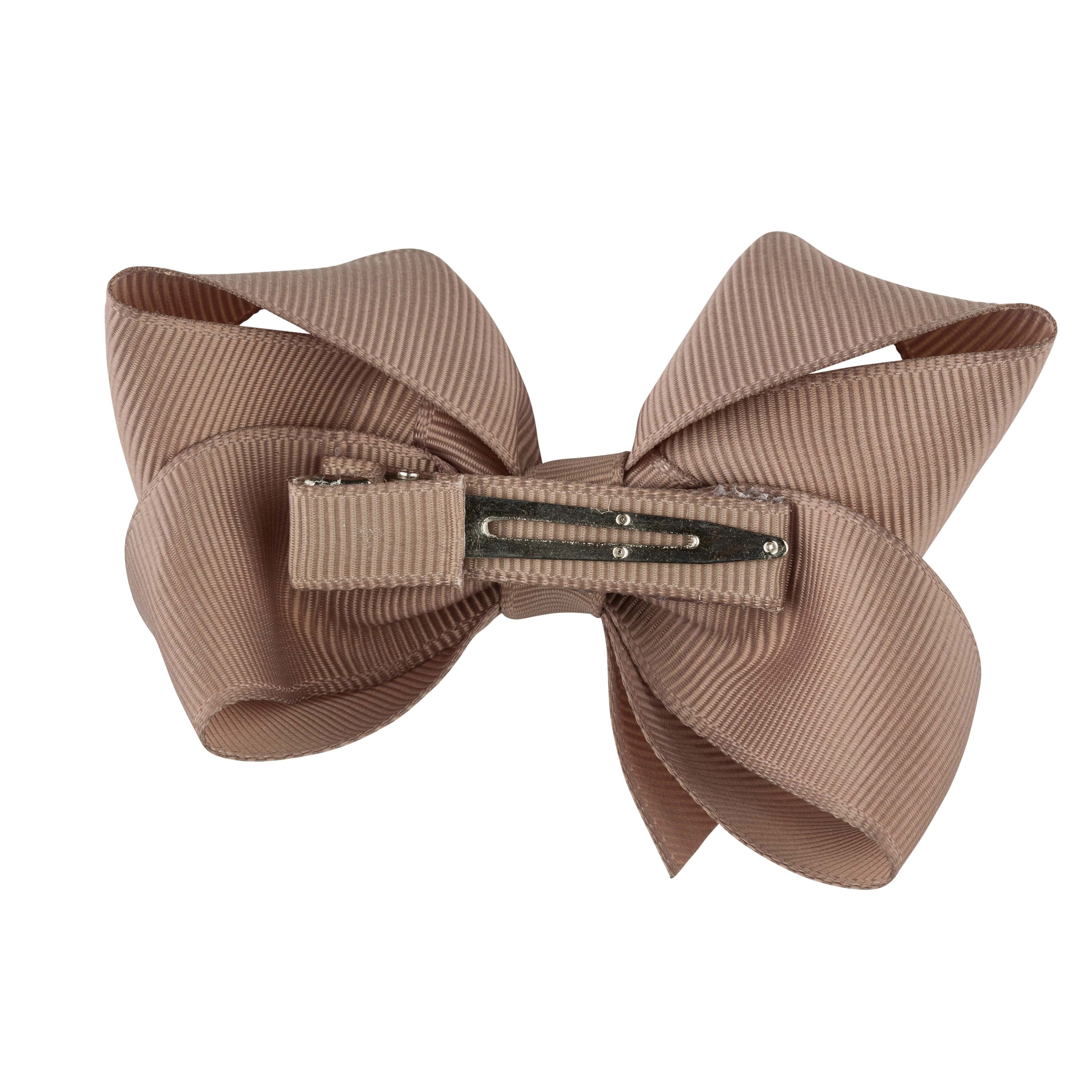 Girls Coffee Bow Hair Clip - 8cm