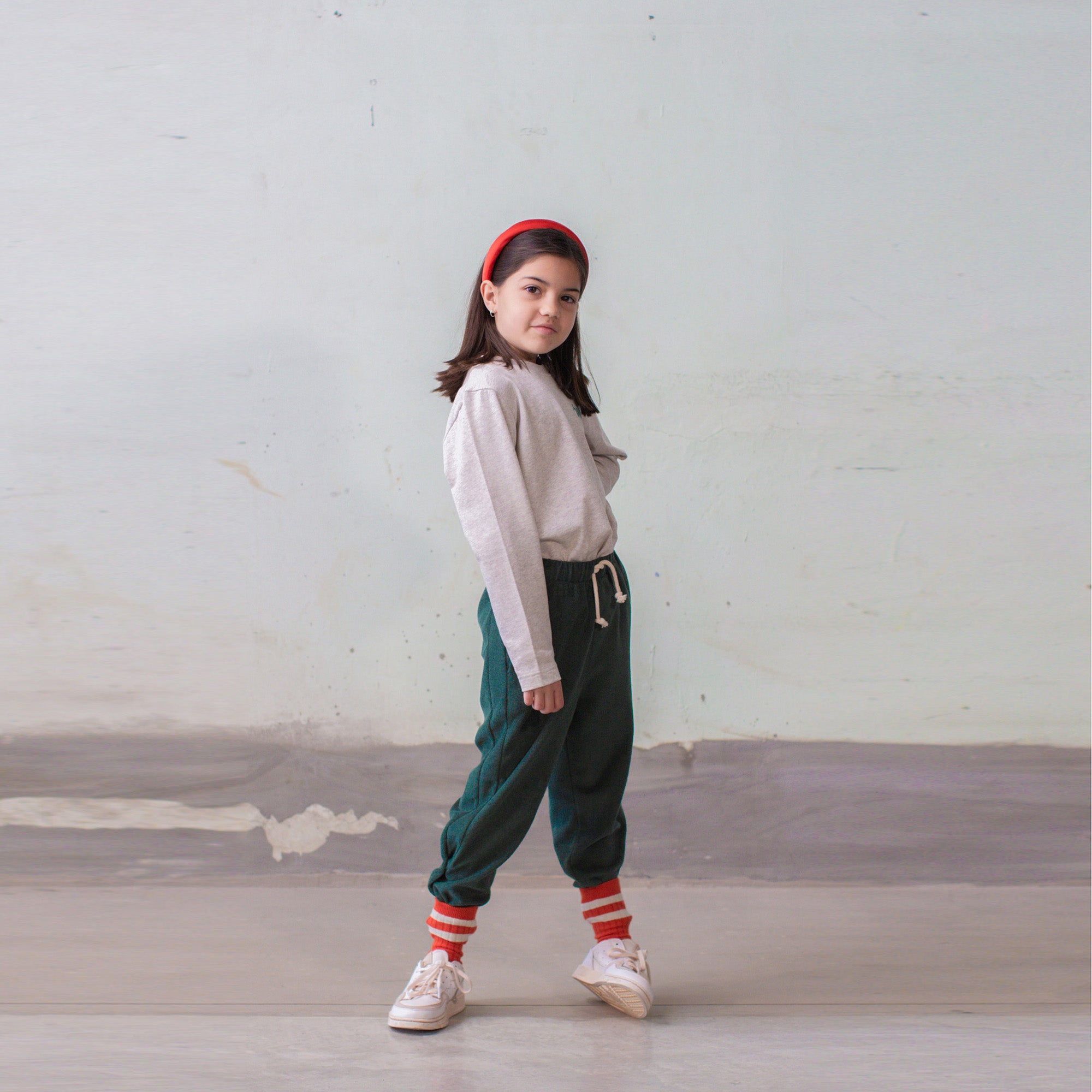 Boys & Girls Green Cotton Trousers
