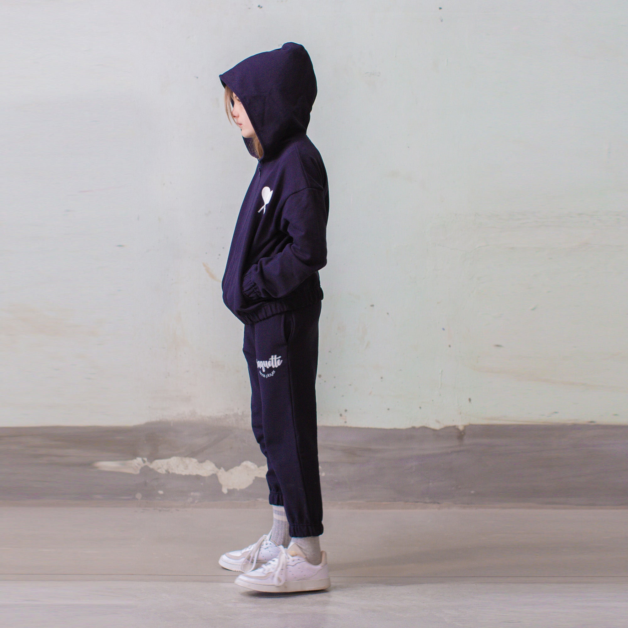 Boys & Girls Navy Logo Cotton Trousers