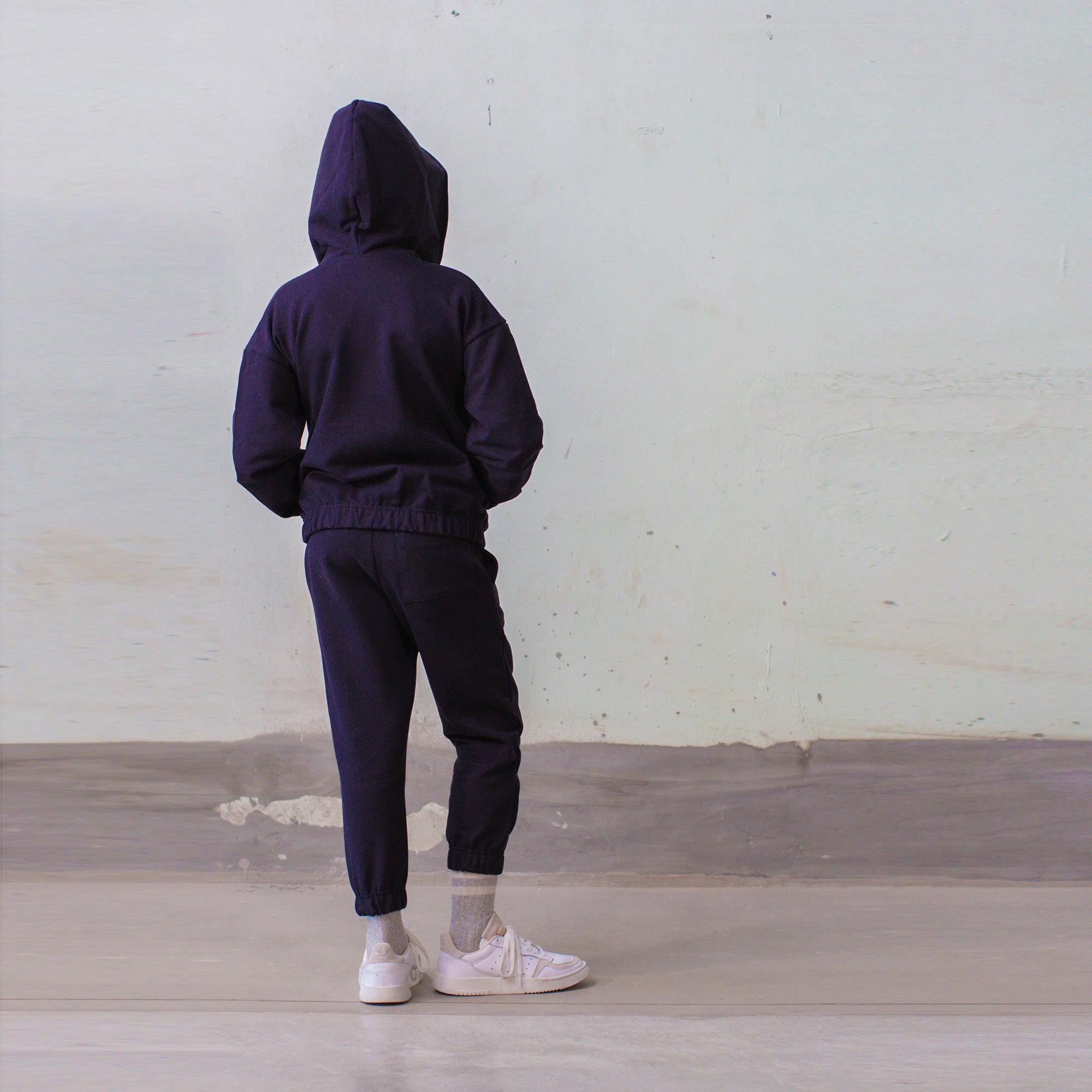 Boys & Girls Navy Logo Cotton Trousers