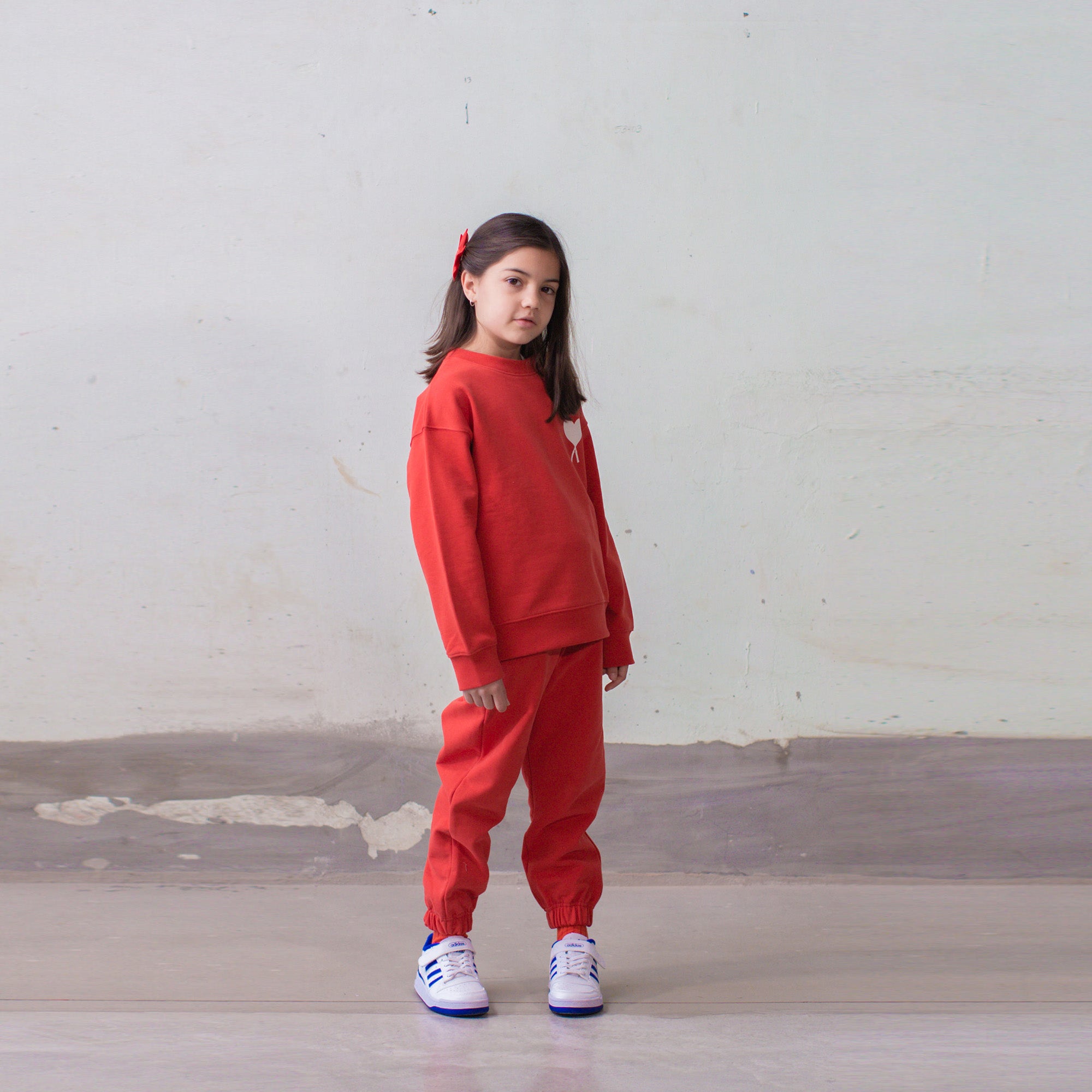 Boys & Girls Red Cotton Sweatshirt