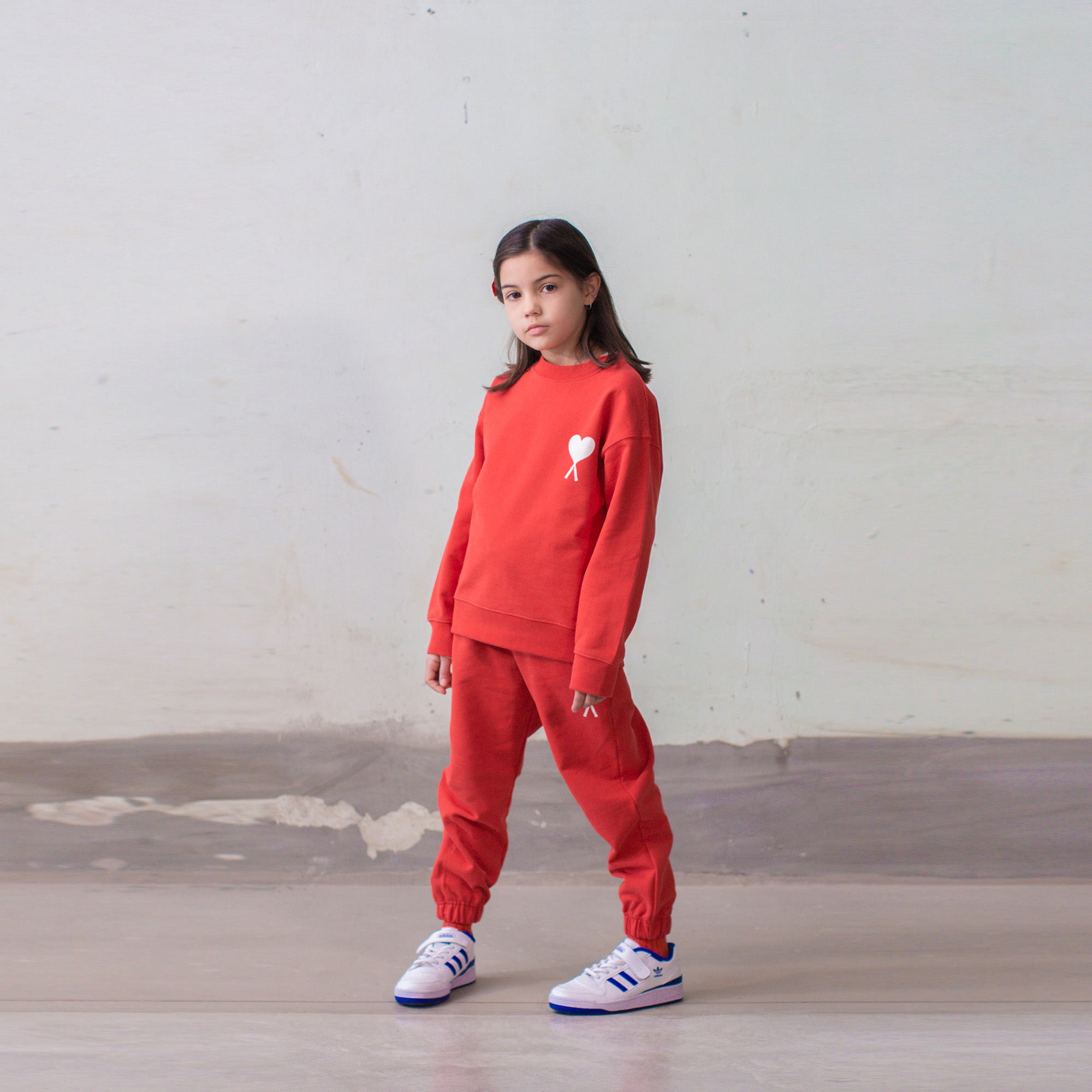 Boys & Girls Red Cotton Sweatshirt