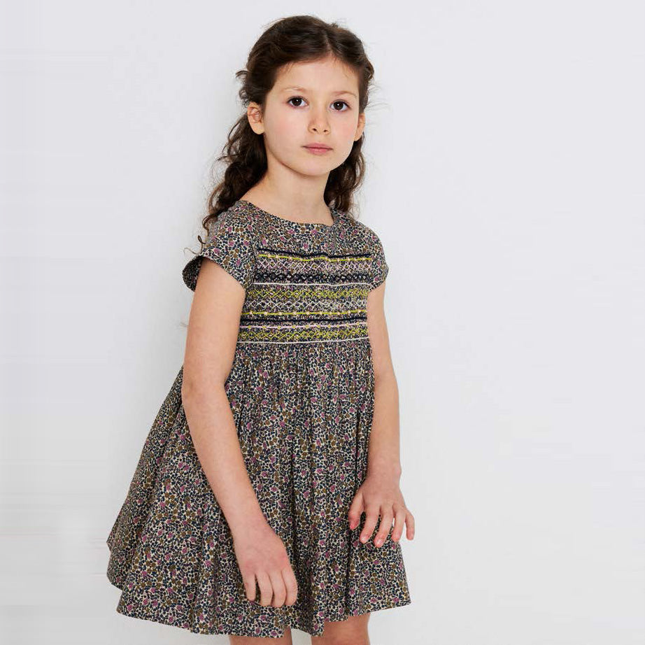 Girls Black Floral Dress