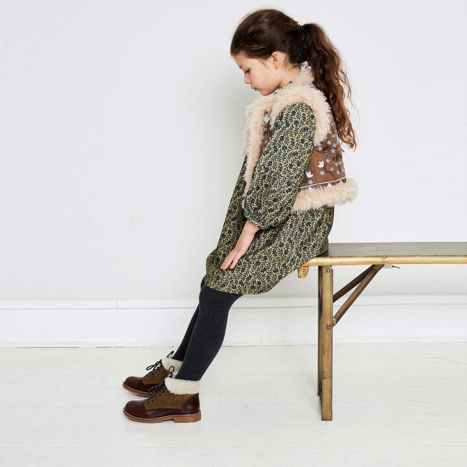 Girls Yellow Printed Cotton Dress