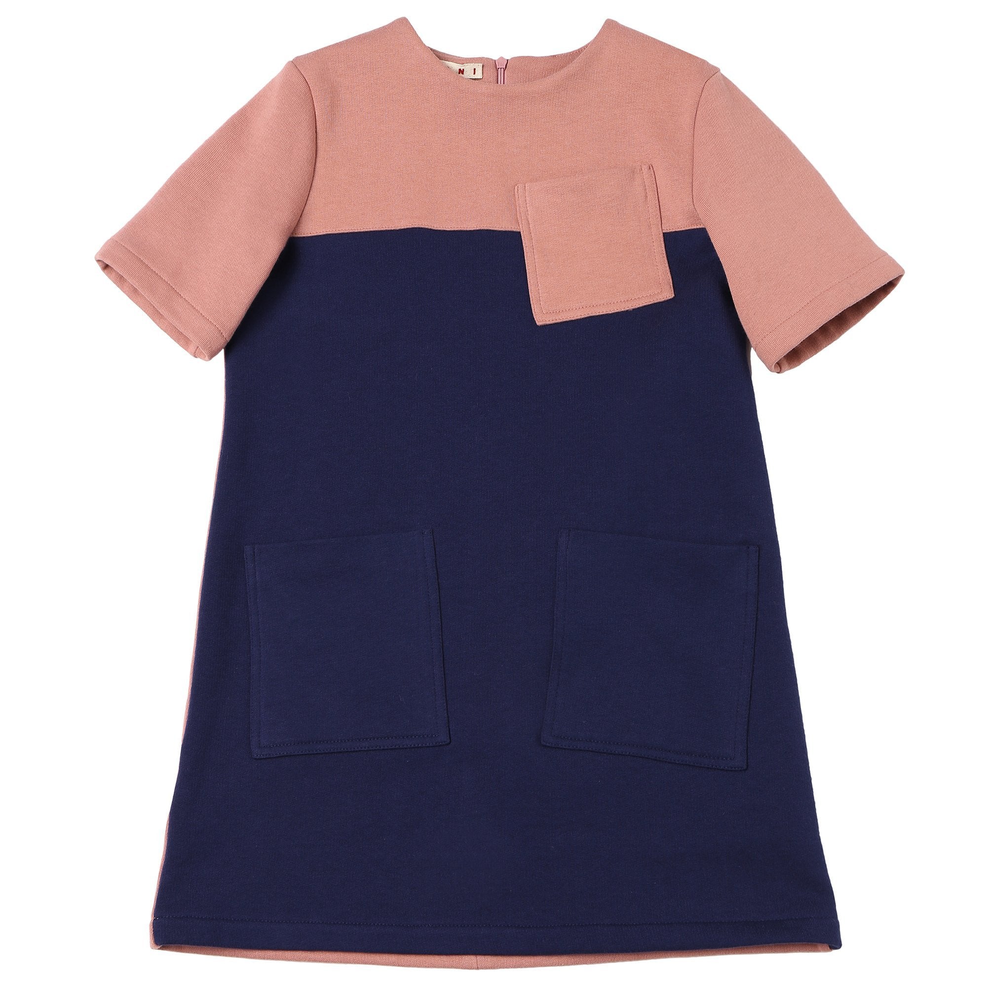 Girls Rose & Blue Cotton Dress