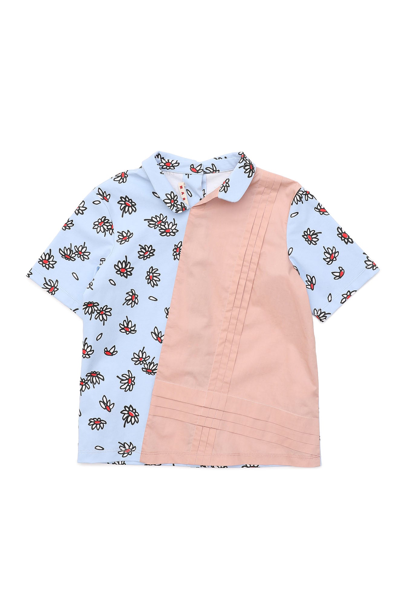 Girls Blue Floral Cotton T-shirt