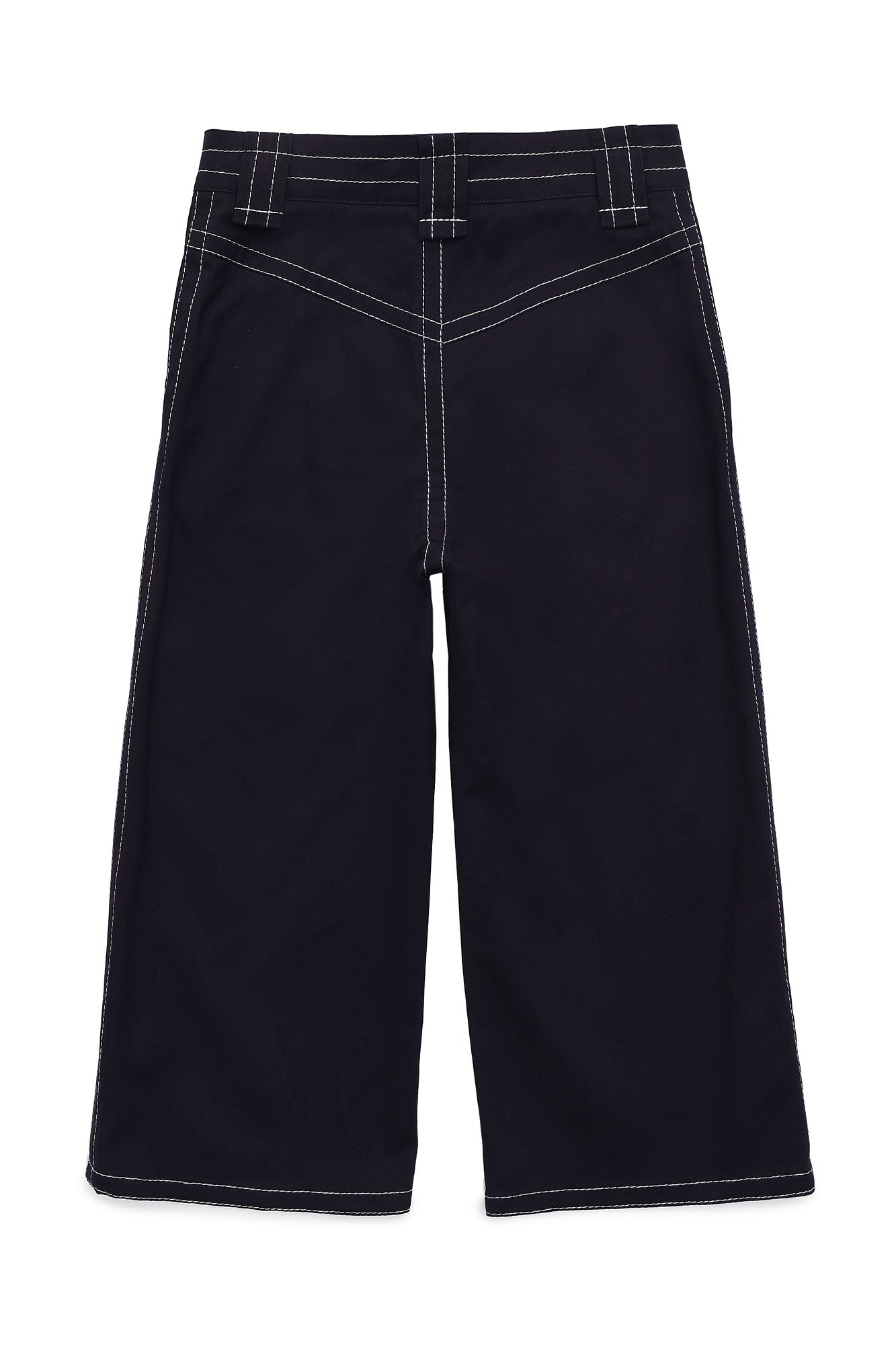 Girls Dark Blue Cotton Trousers