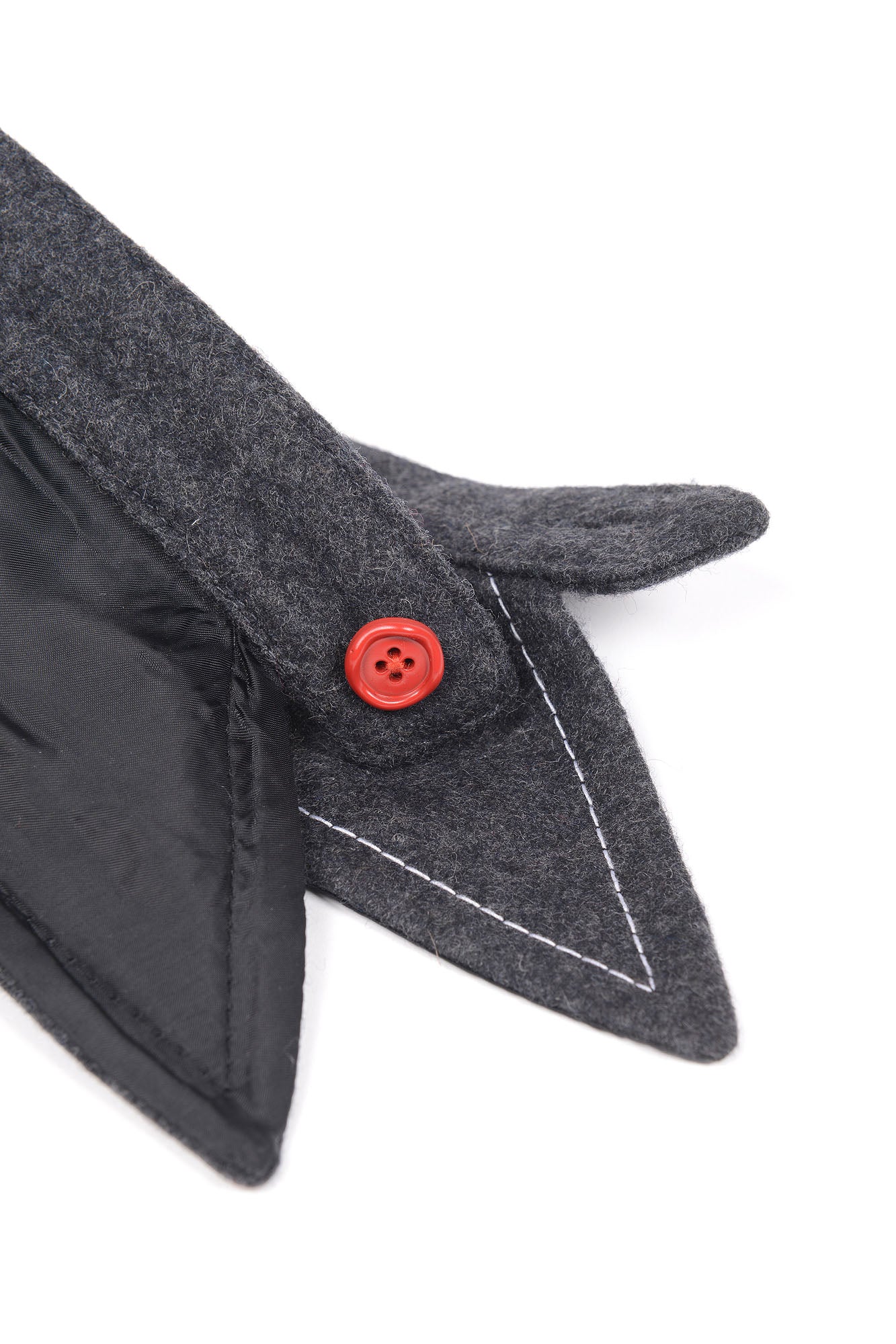 Girls Dark Grey Wool Collar