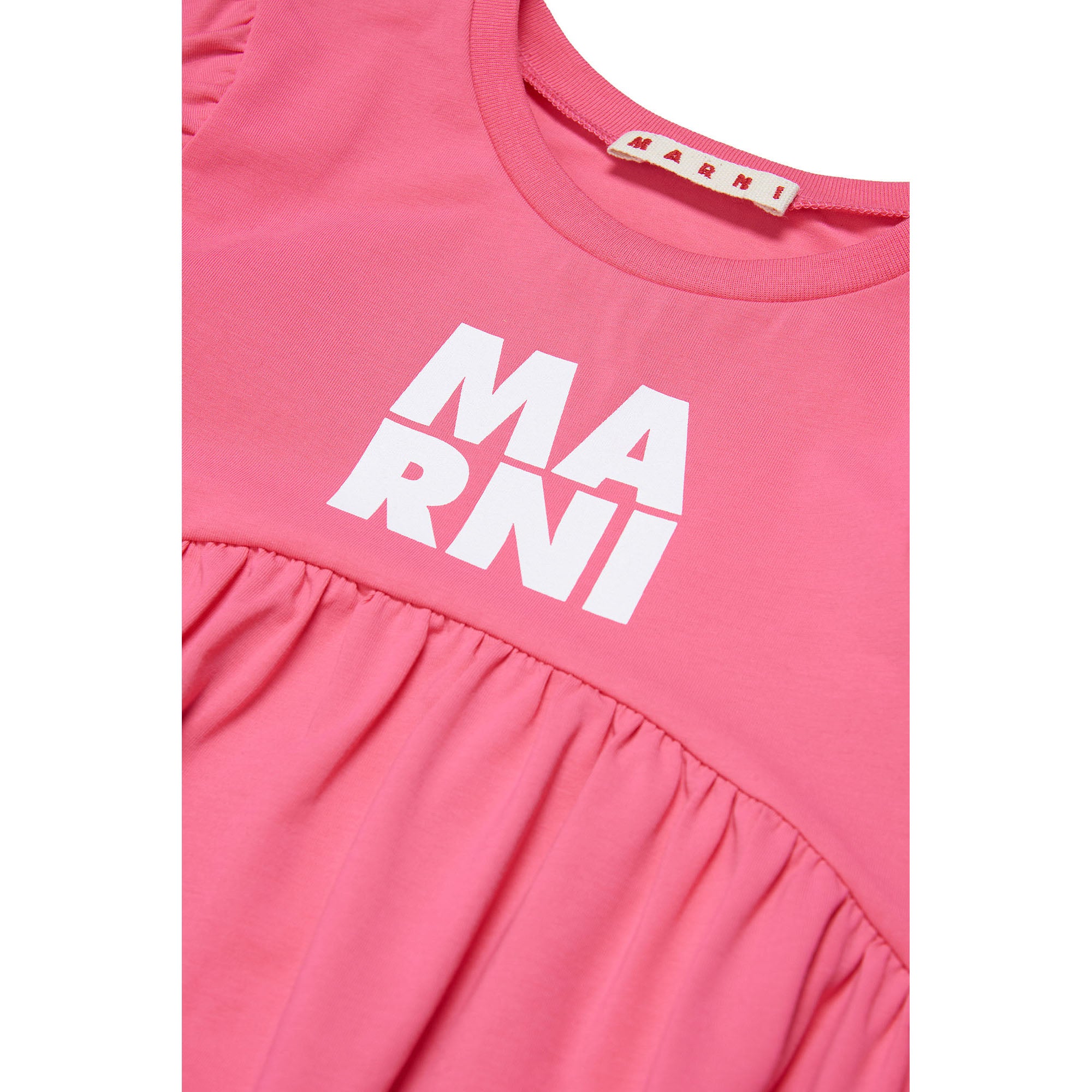Girls Pink Logo Cotton Dress