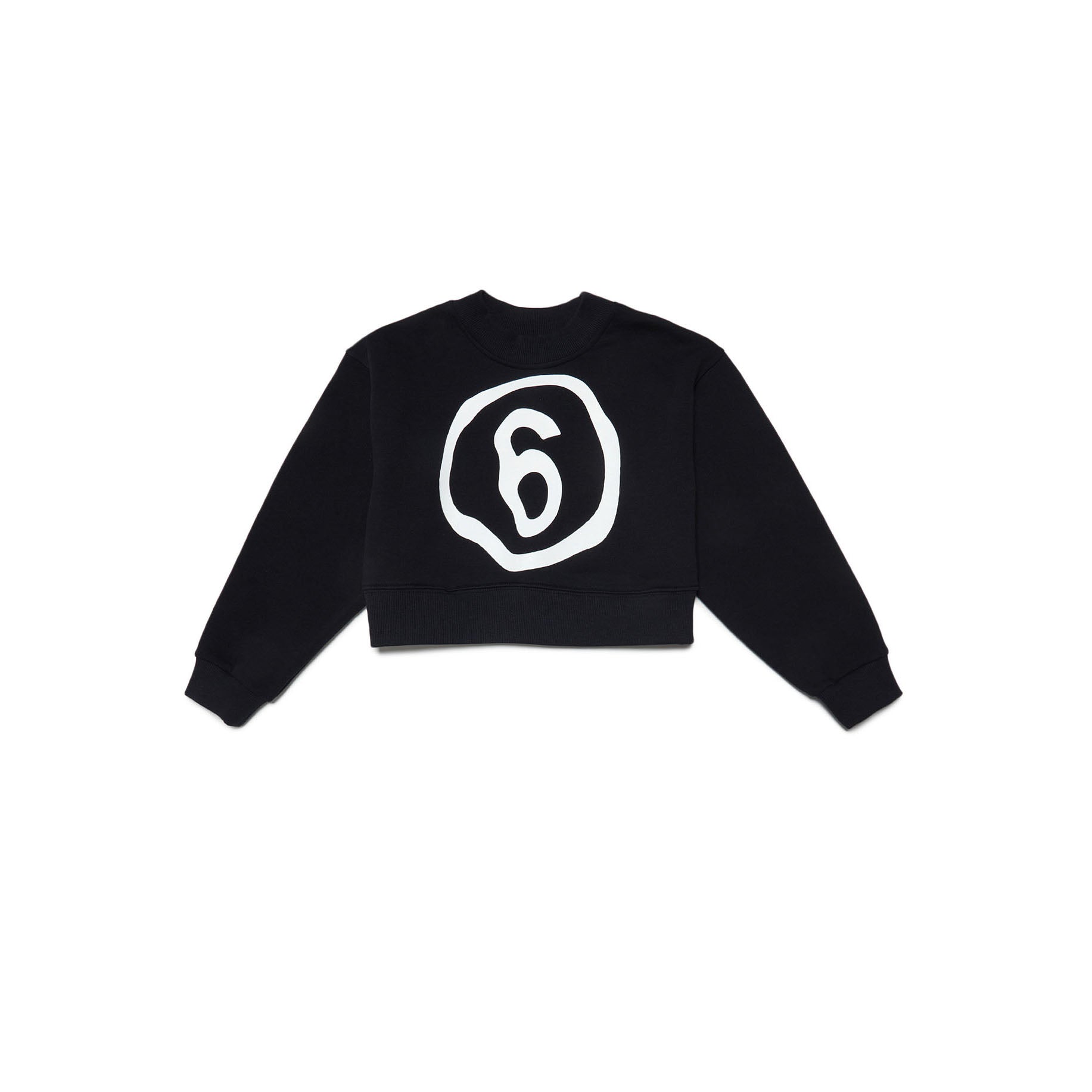 Girls Black Logo Cotton Sweatshirt