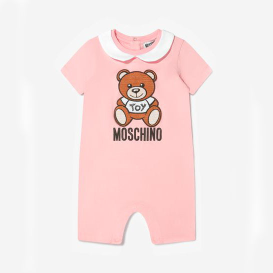 Baby Girls Pink Cotton Babysuit