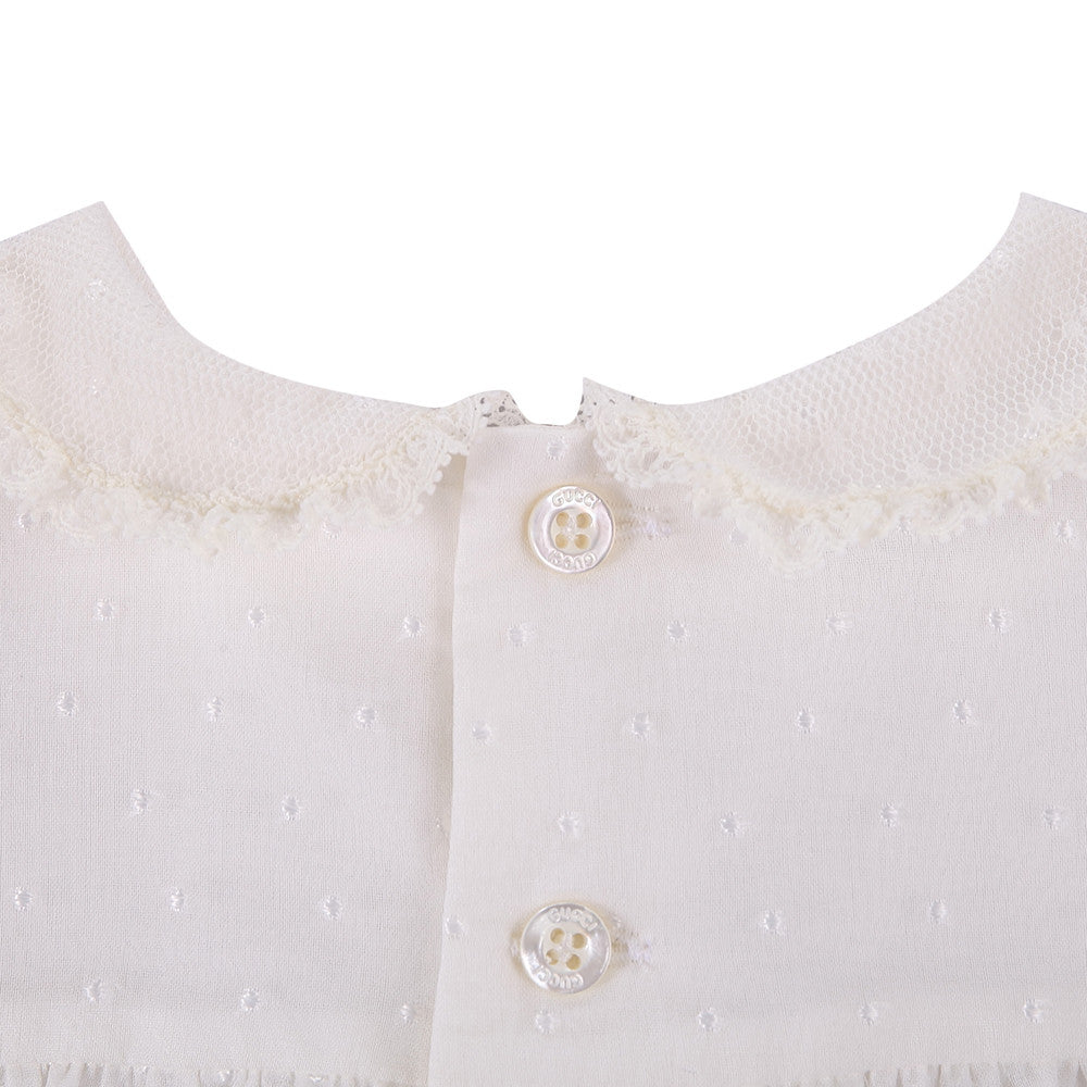 Baby Girls White Silk Tulle Dress - CÉMAROSE | Children's Fashion Store - 6
