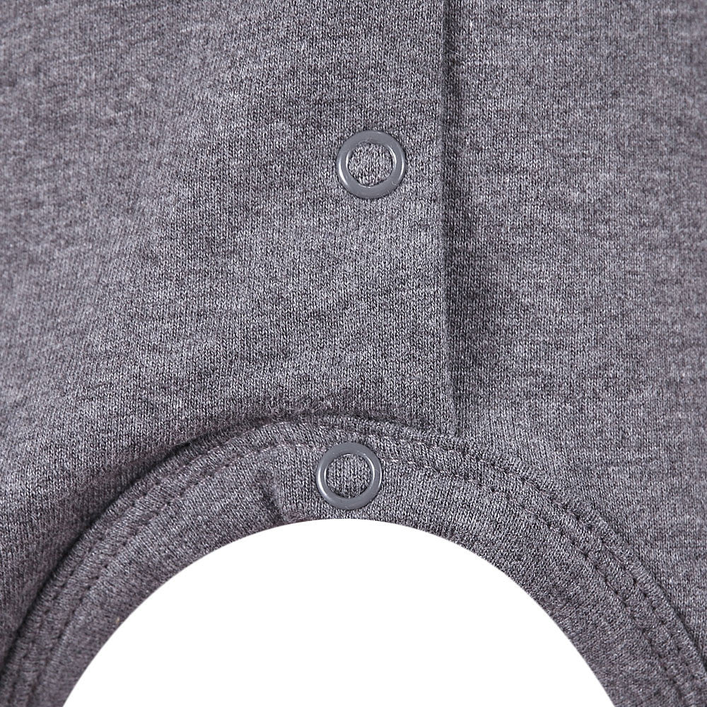 Girls Grey Robbit Hooded Cotton Babygrow - CÉMAROSE | Children's Fashion Store - 5