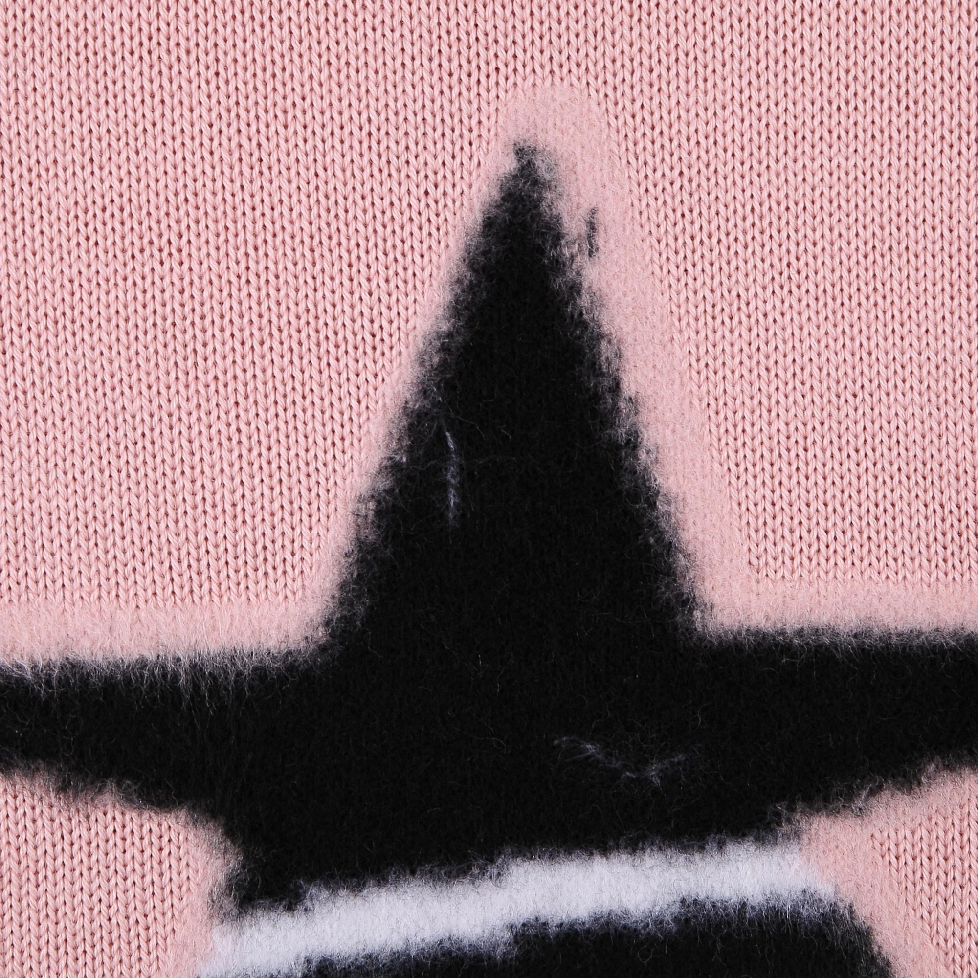 Girls Pink Knitted Sweater With Black Star Trims - CÉMAROSE | Children's Fashion Store - 4