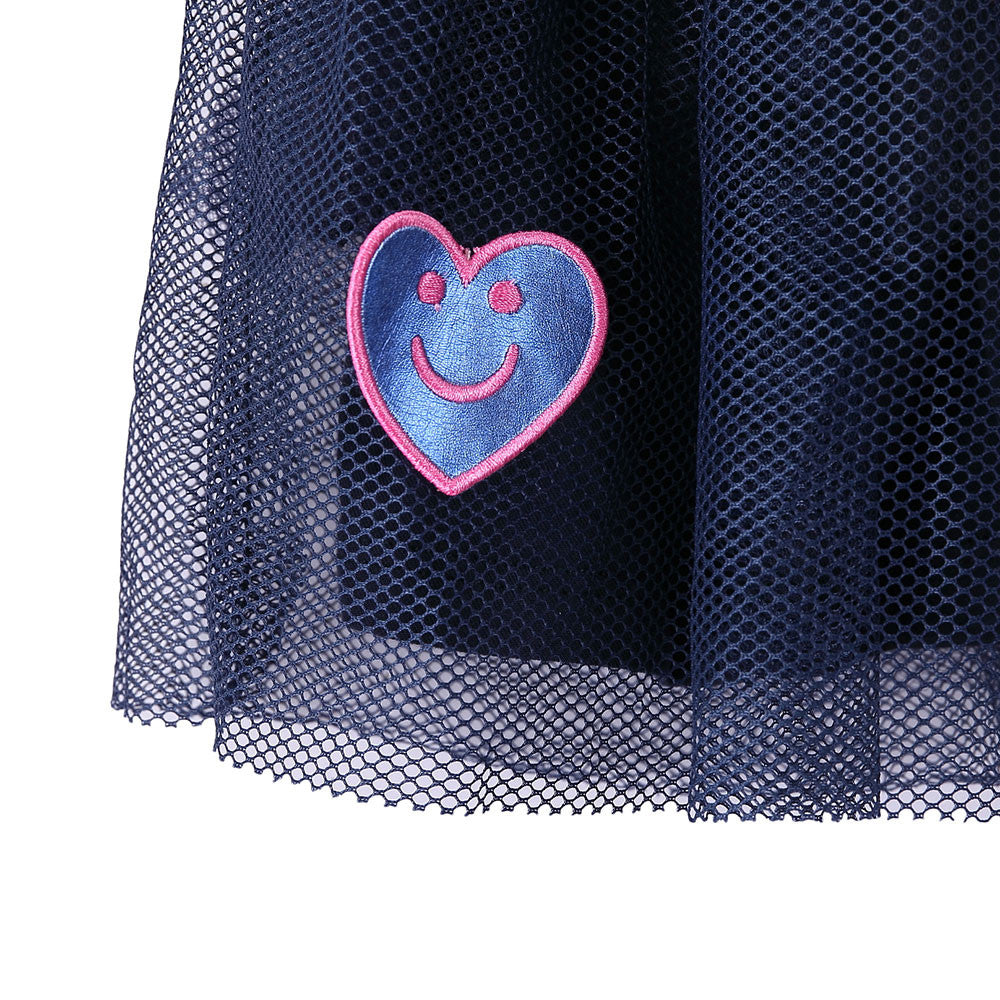 Girls Navy Blue Patch Trims Tulle Skirt - CÉMAROSE | Children's Fashion Store - 5