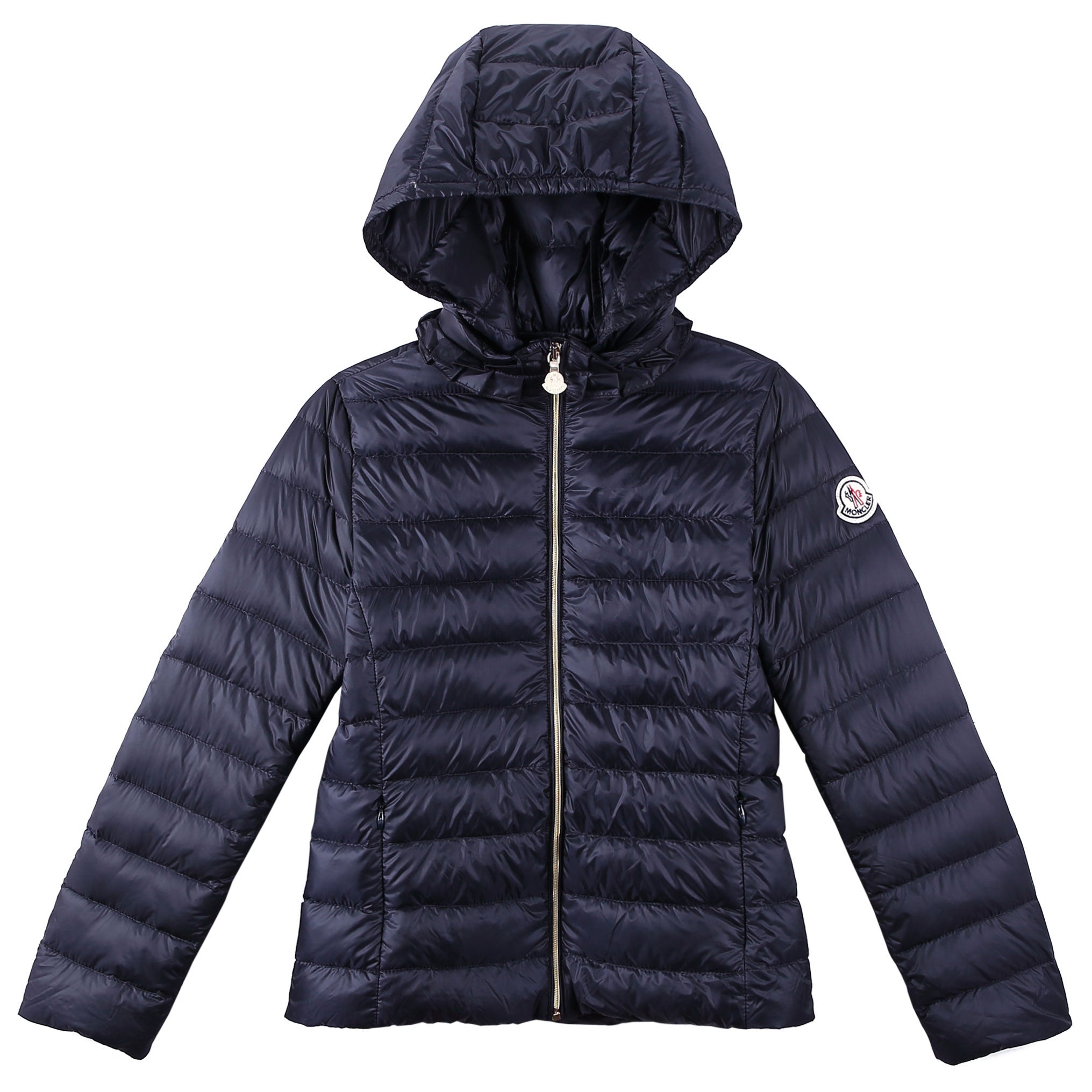 Girls Navy Blue Down Padded Hooded 'Iraida' Jackets - CÉMAROSE | Children's Fashion Store - 1