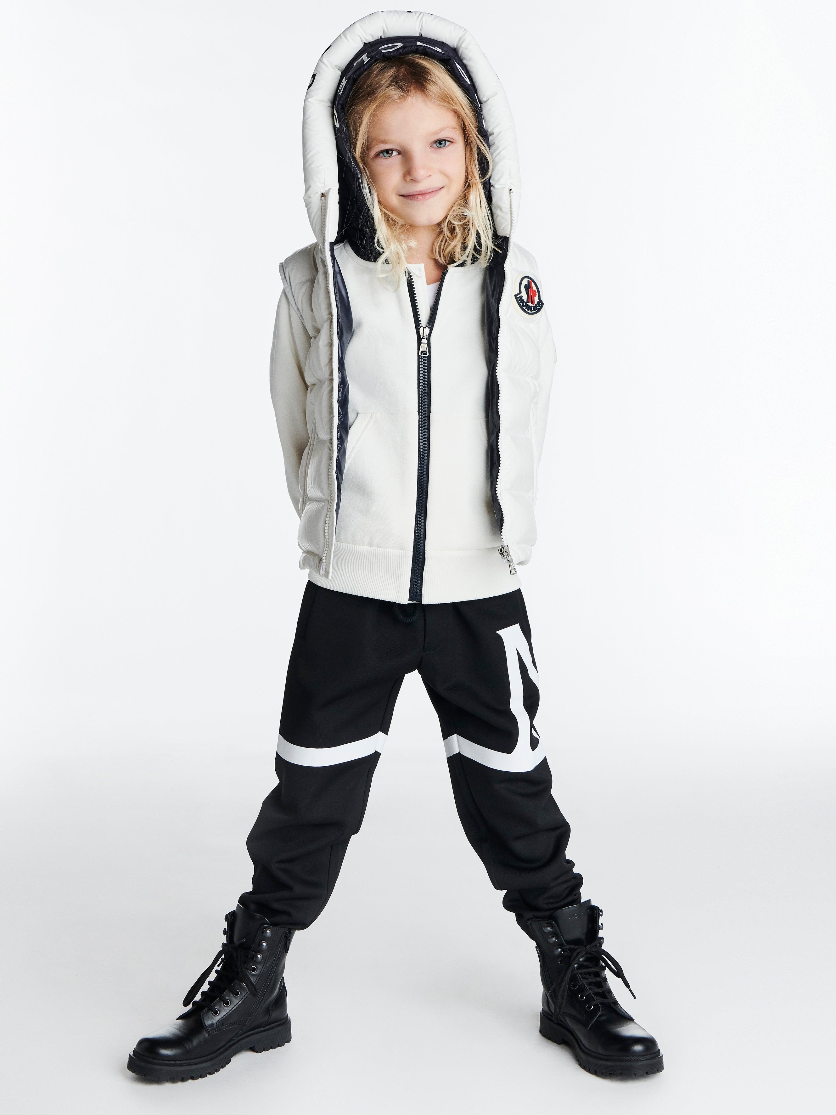 Girls White "MONTREUIL" Padded Down Gilet