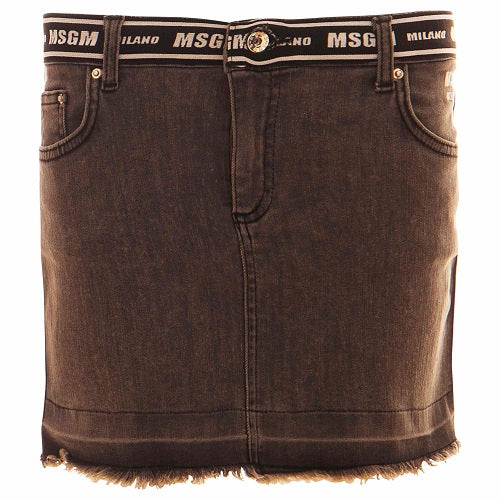 Girls Black Denim Skirt