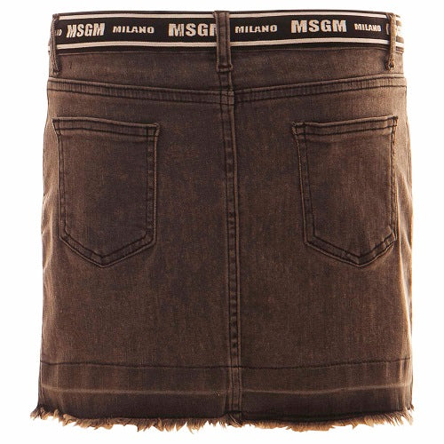 Girls Black Denim Skirt