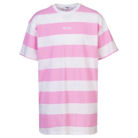 Girls Pink Stripe Cotton Dress