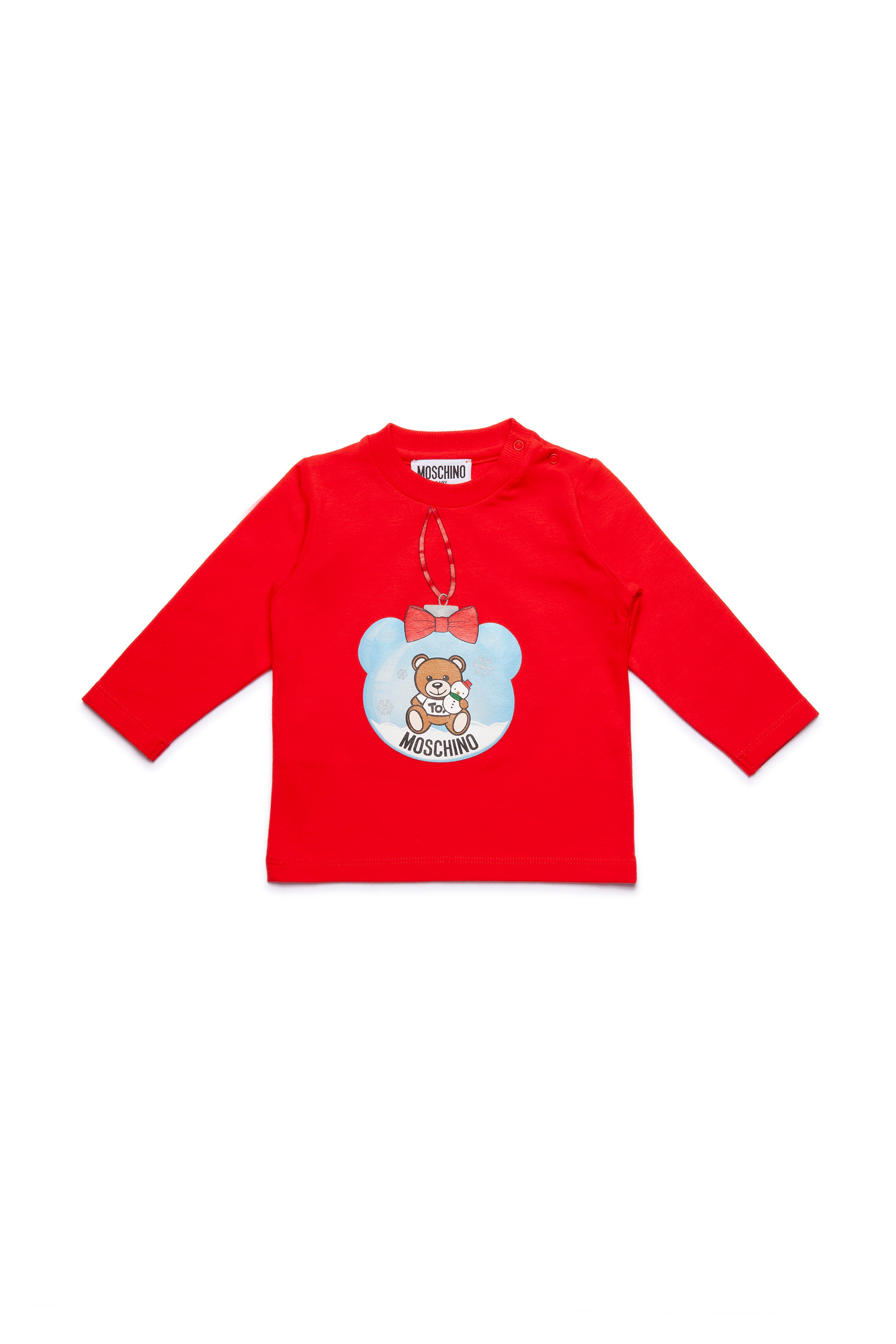 Baby Girls Red Logo Long Sleeves Cotton T-shirt