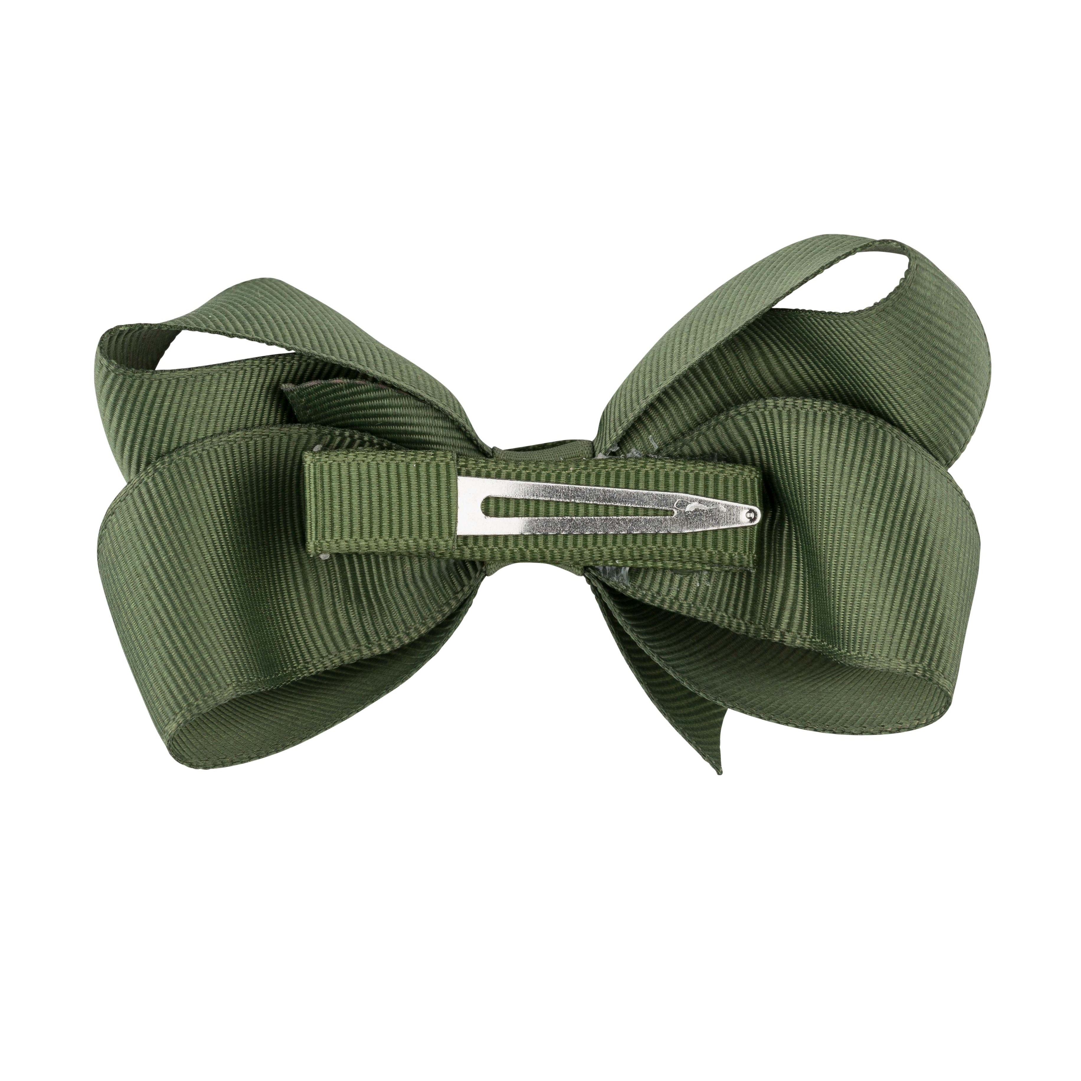 Girls Green Bow Hair Clip - 8cm