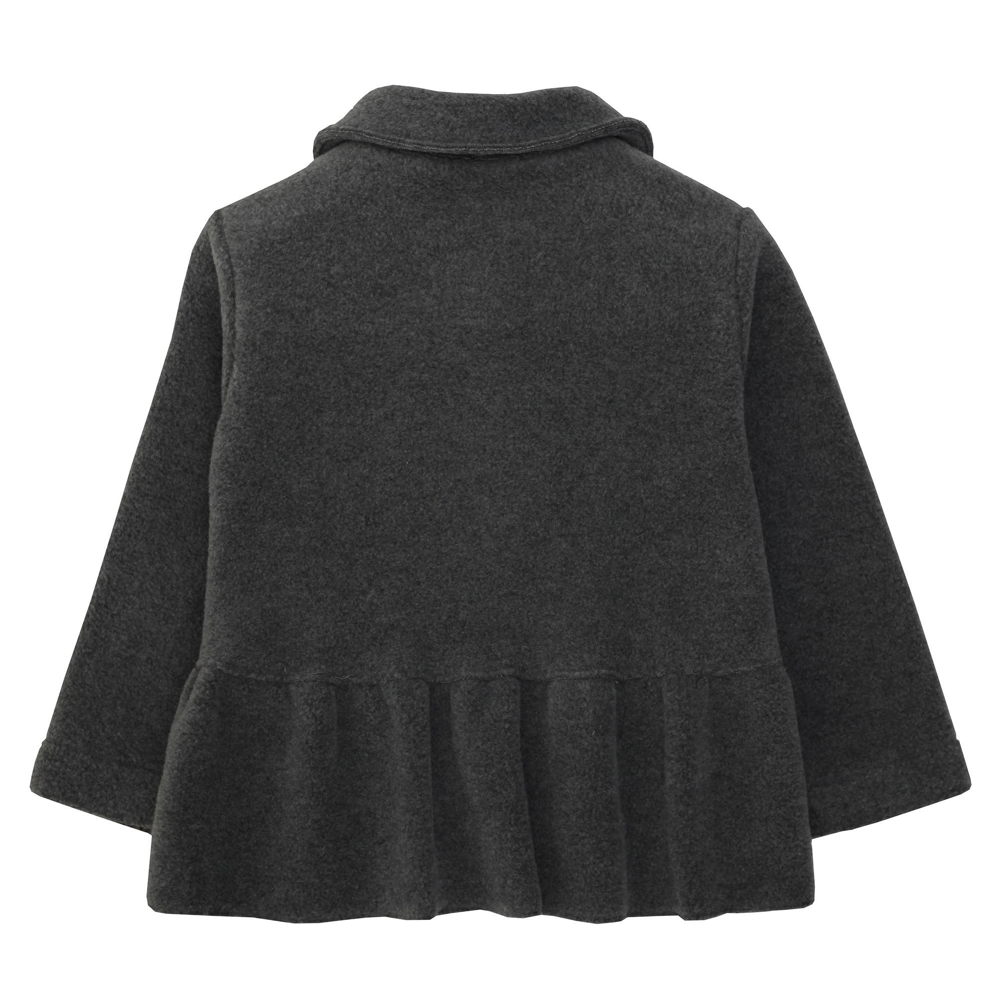 Girls Navy Blue Bow Trims Jacket With Peter Pan Collar - CÉMAROSE | Children's Fashion Store - 2