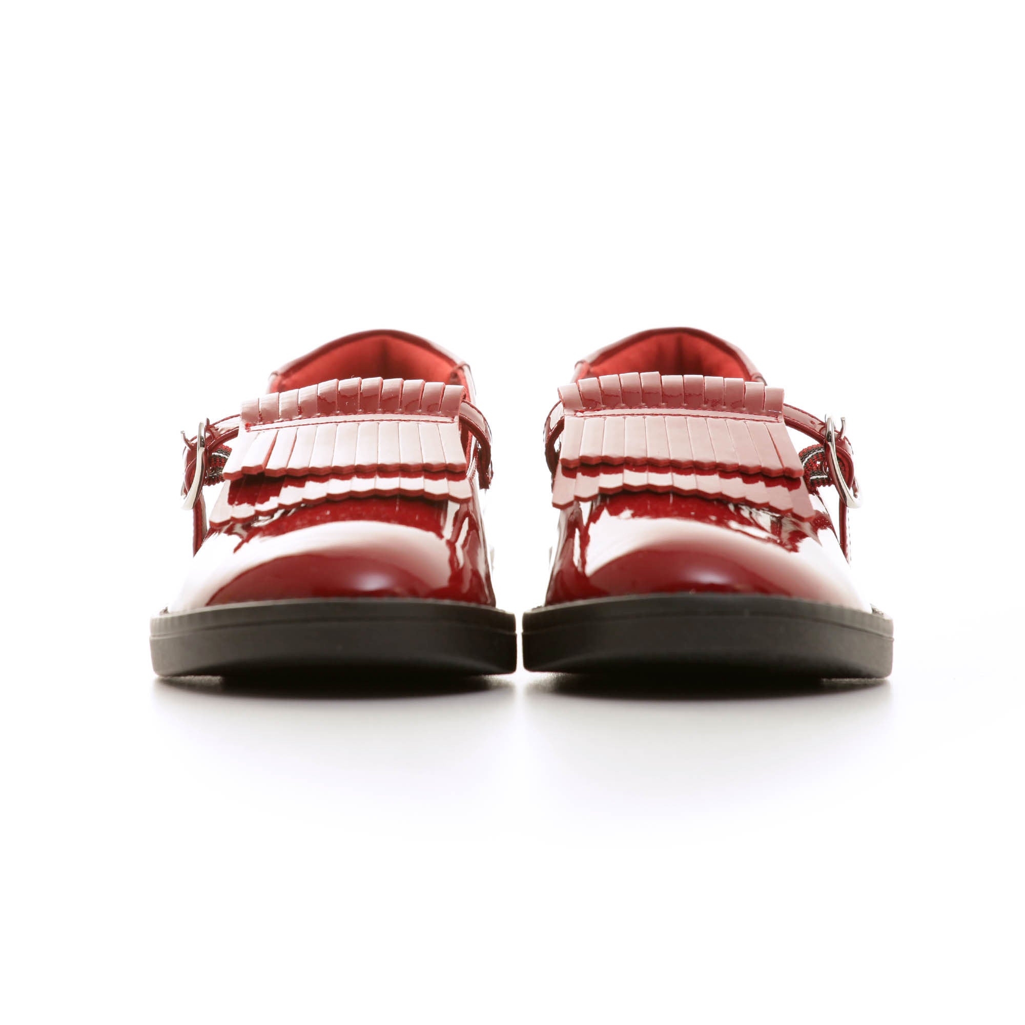 Girls Red Leather Ballerina Paint Shoes - CÉMAROSE | Children's Fashion Store - 3