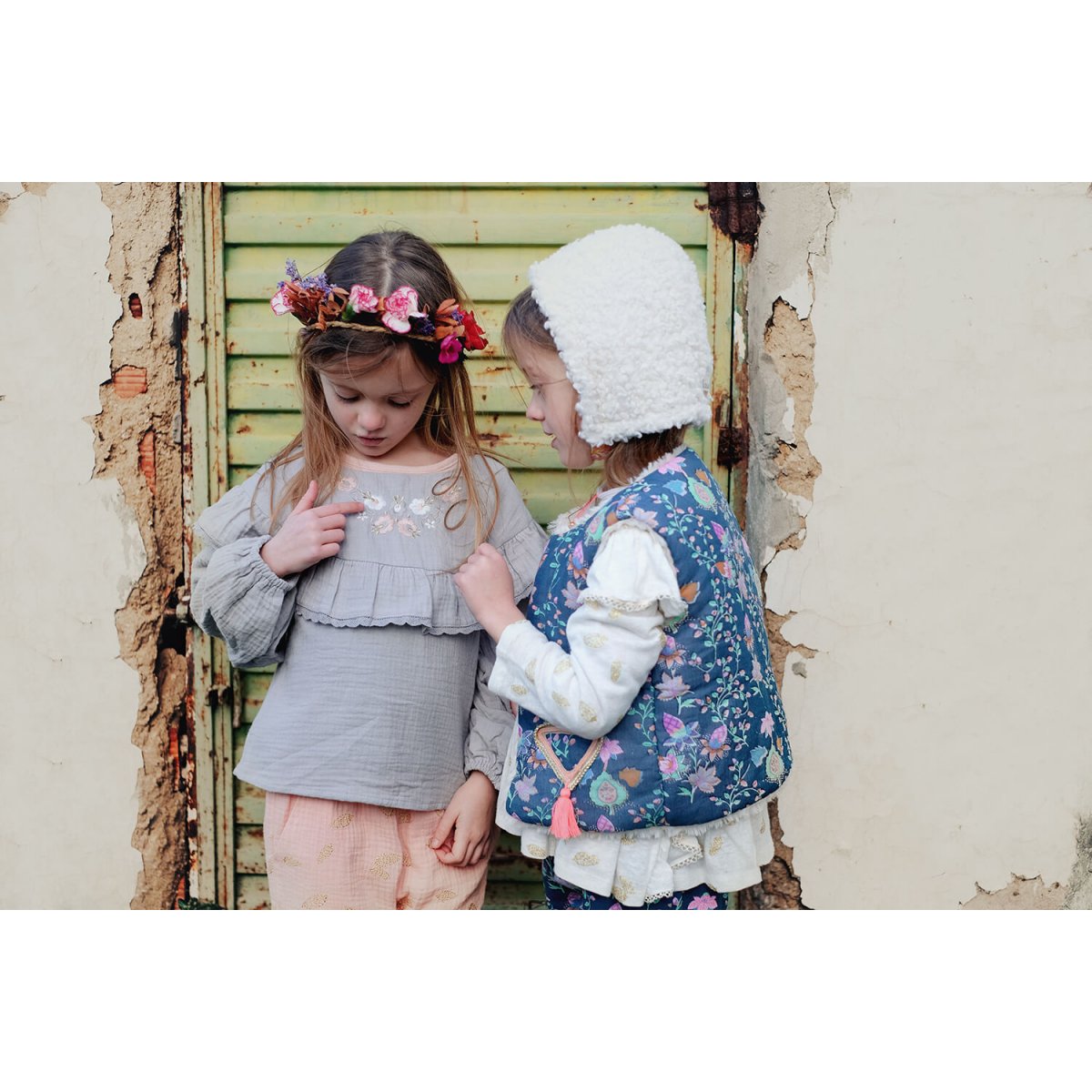 Girls Light Grey Cotton Blouse
