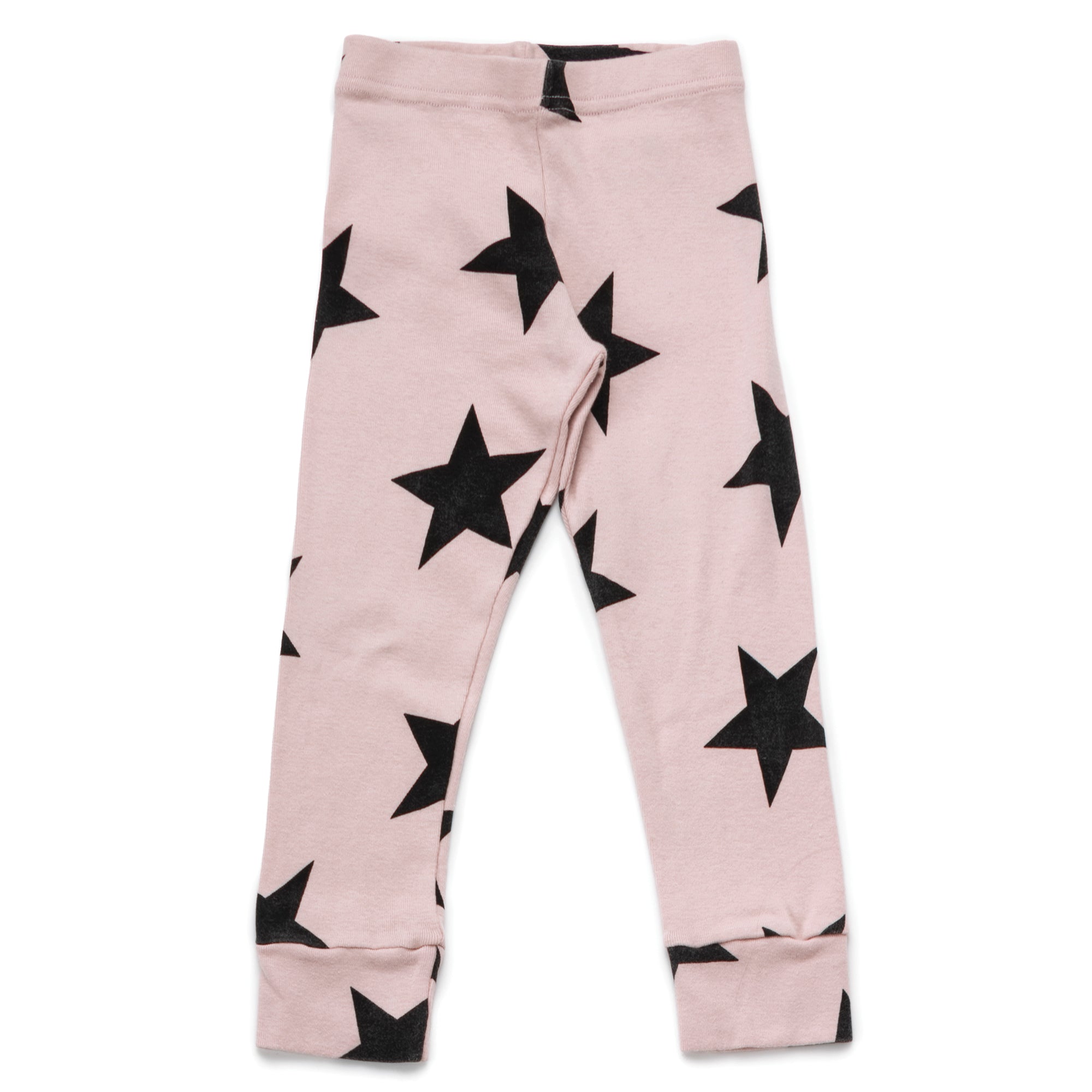 Girls Pink Cotton Star Leggings