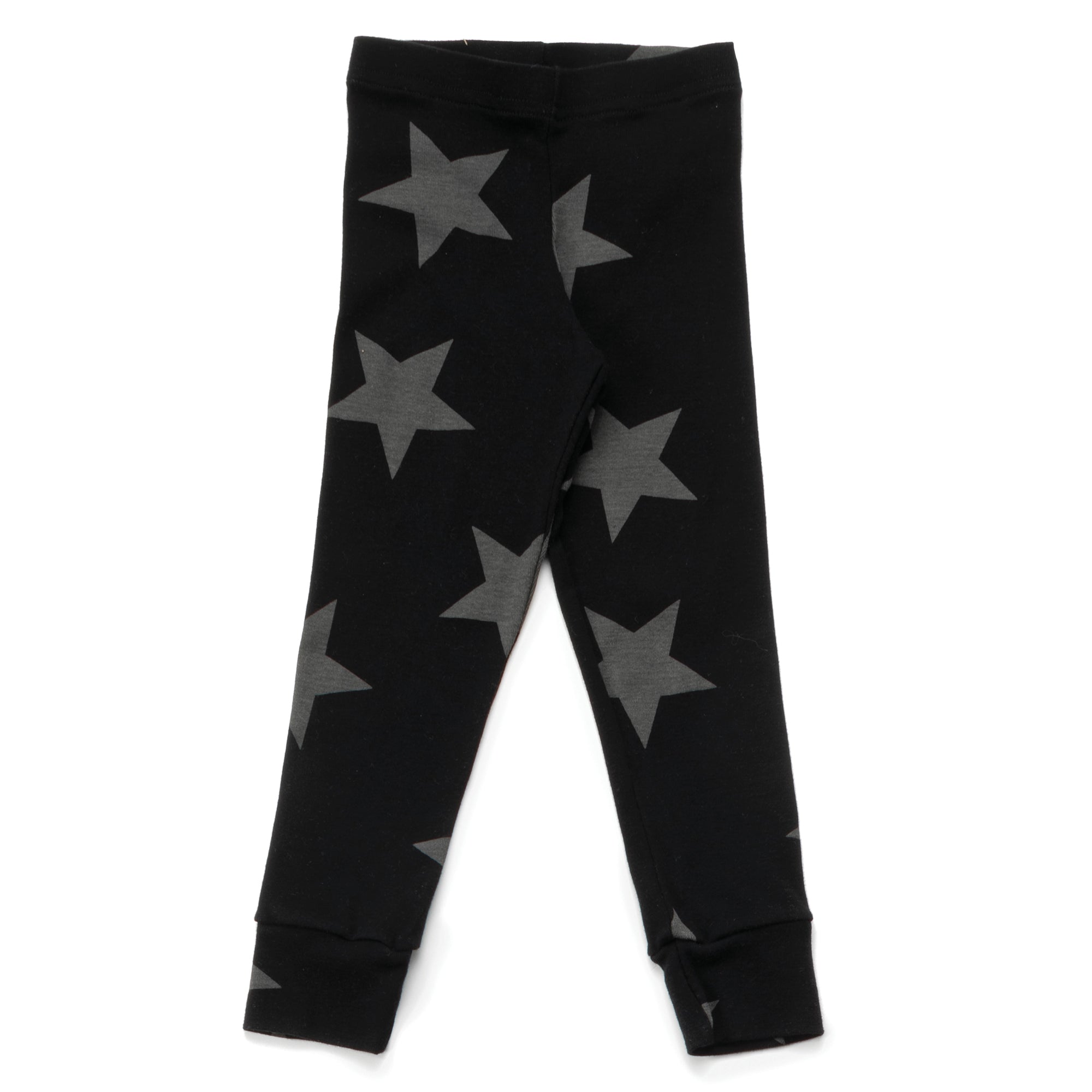 Baby Girls Black Cotton Star Leggings