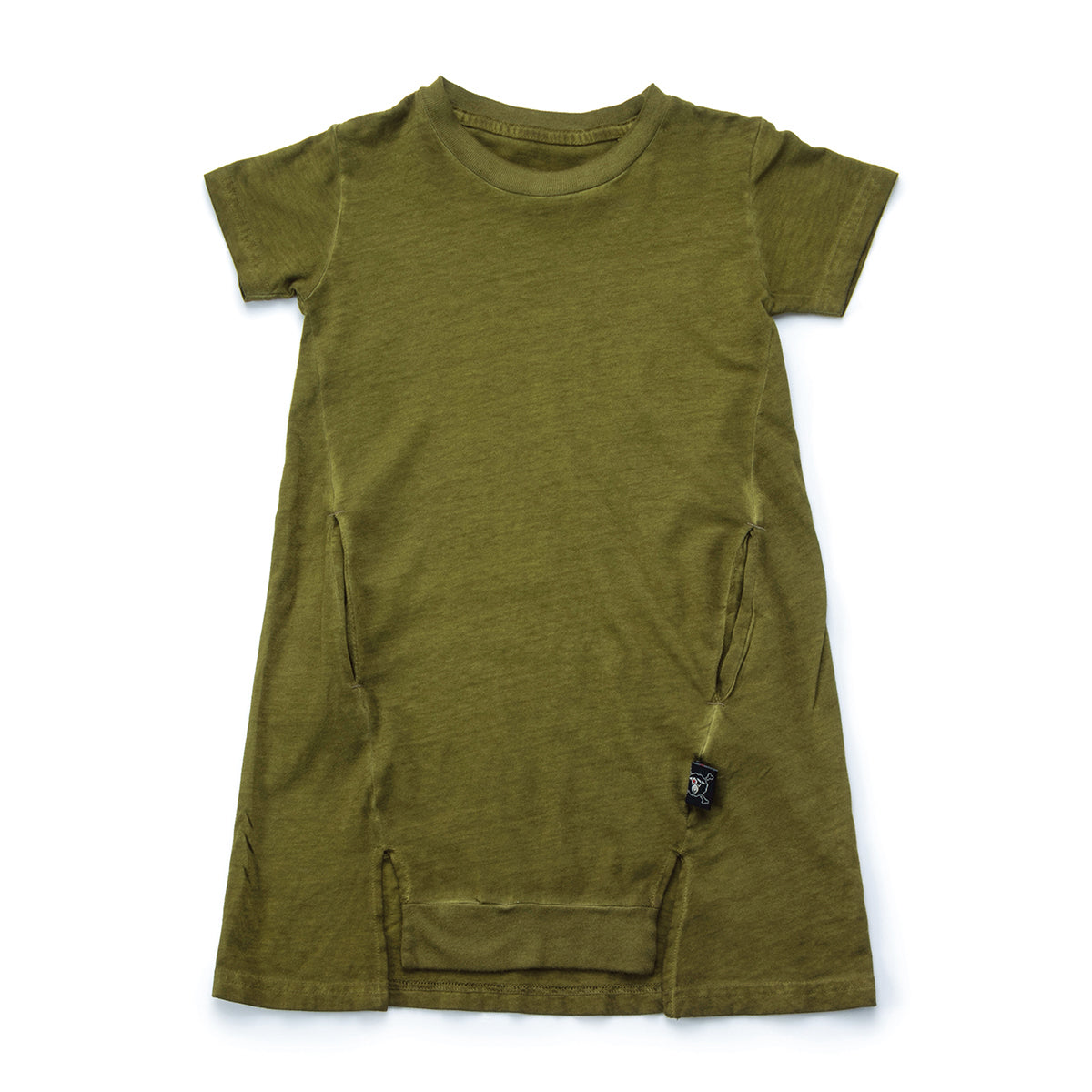 Girls Rusty Green Cotton Dress