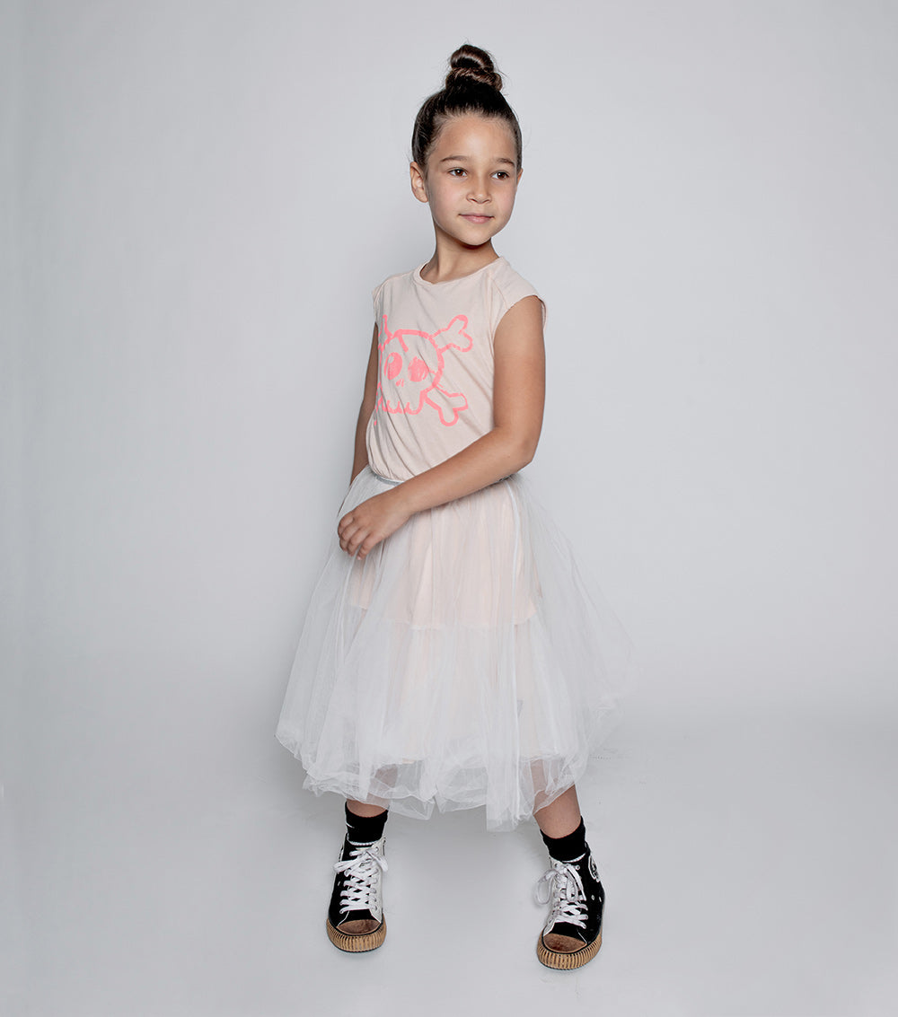 Girls Pink Logo Cotton Dress
