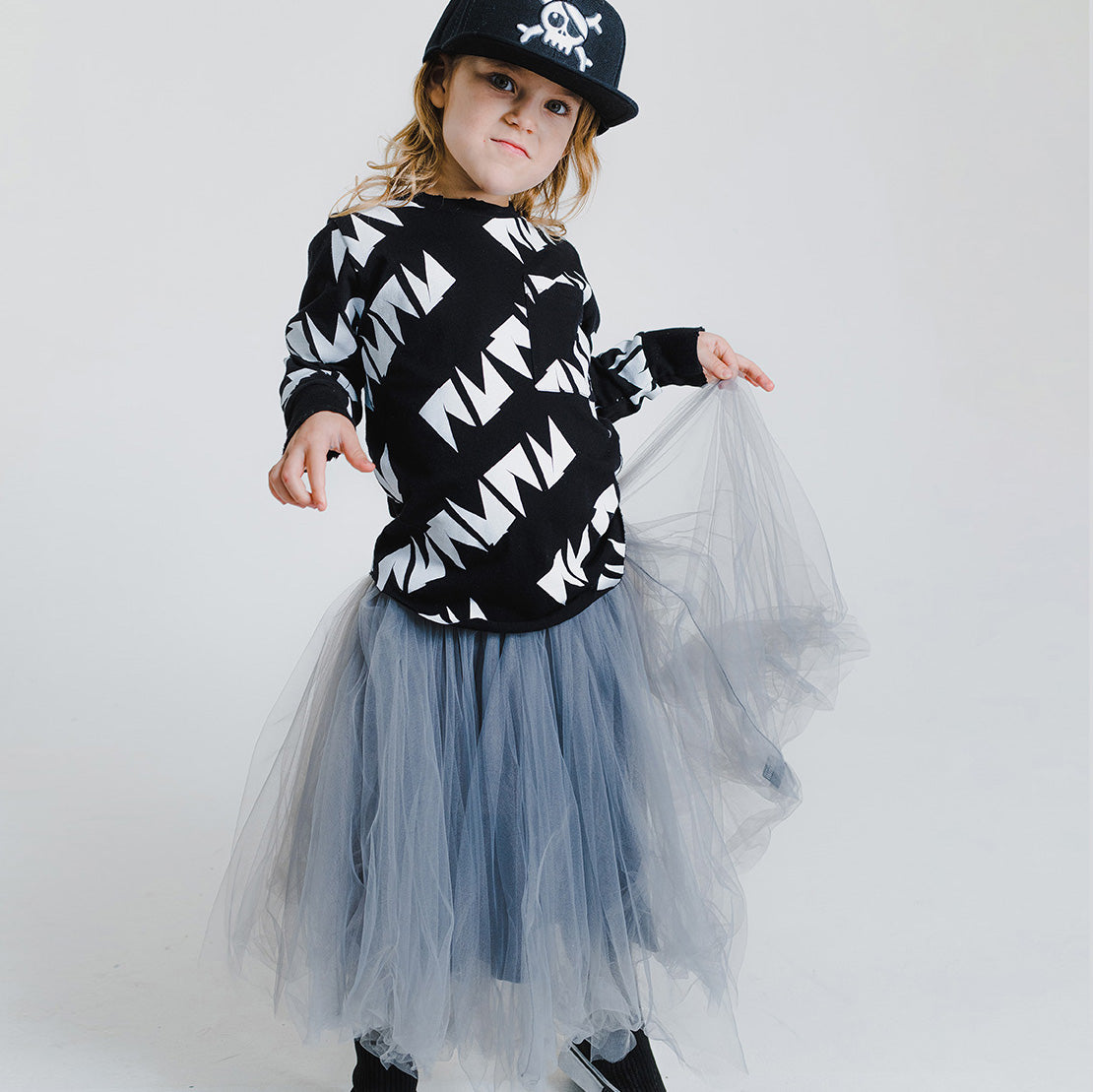 Girls Grey Yarn Skirt