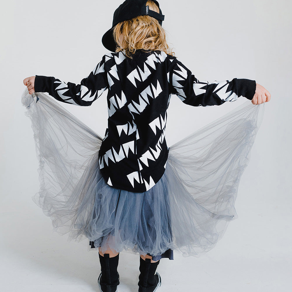 Girls Grey Yarn Skirt