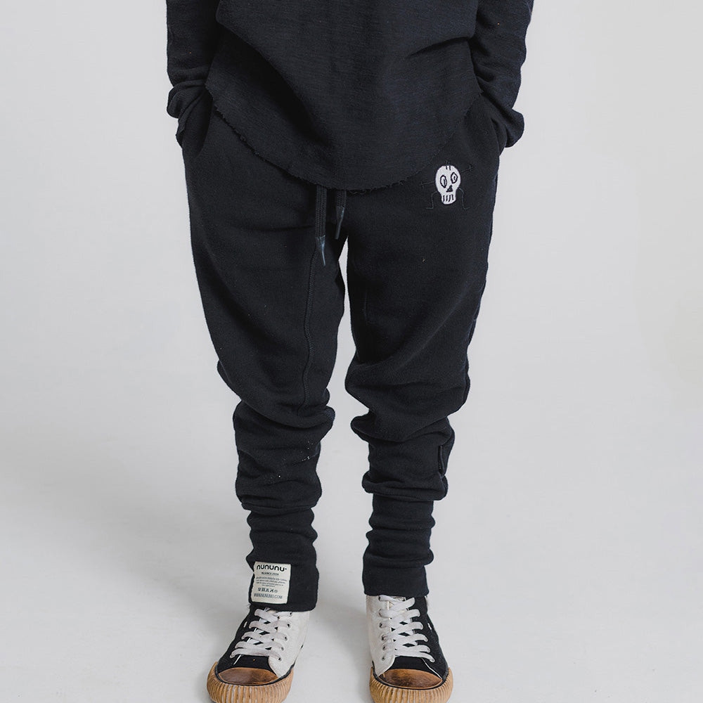 Boys & Girls Black Cotton Trousers