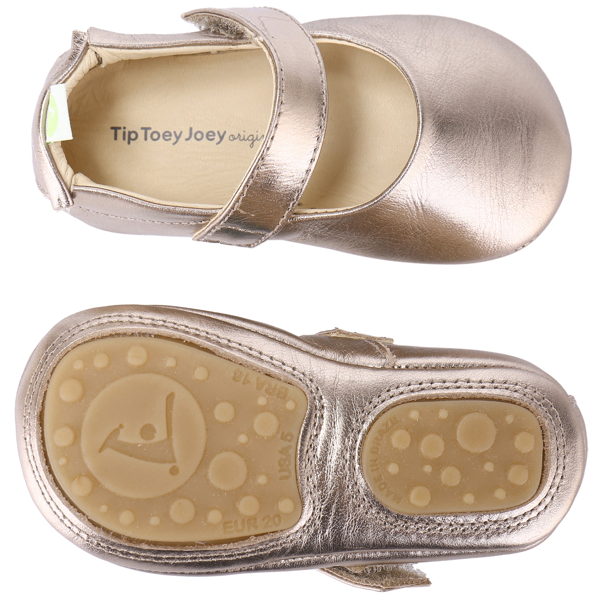Baby Girls Gold Leather Shoes