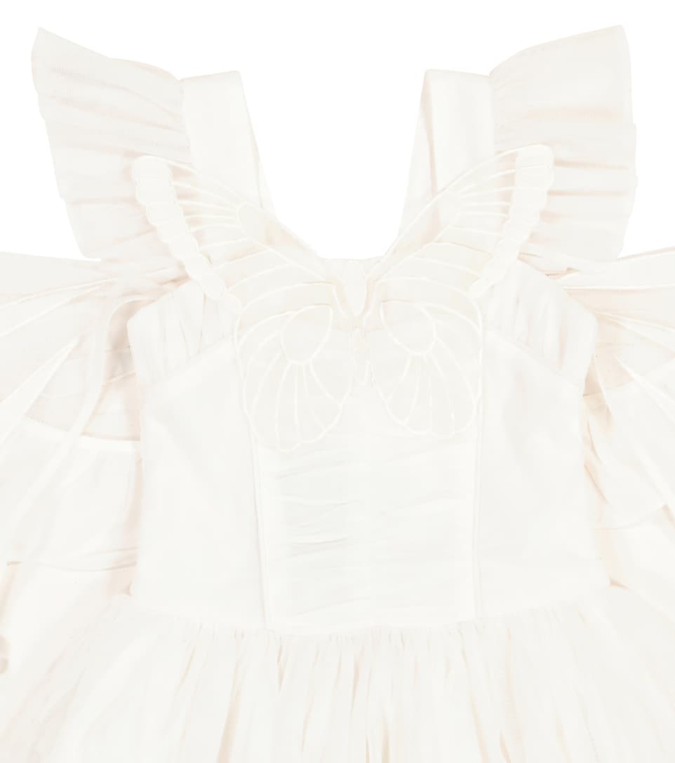 Girls White Butterfly Tulle Dress