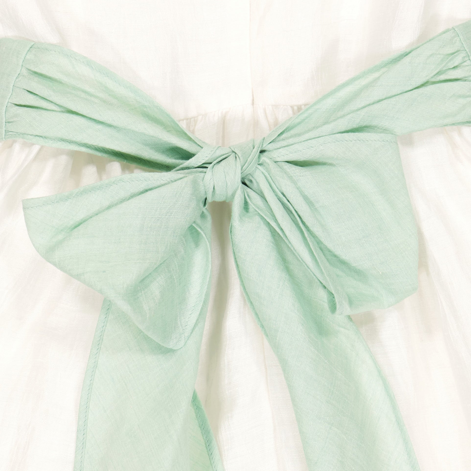 Girls White Linen Dress